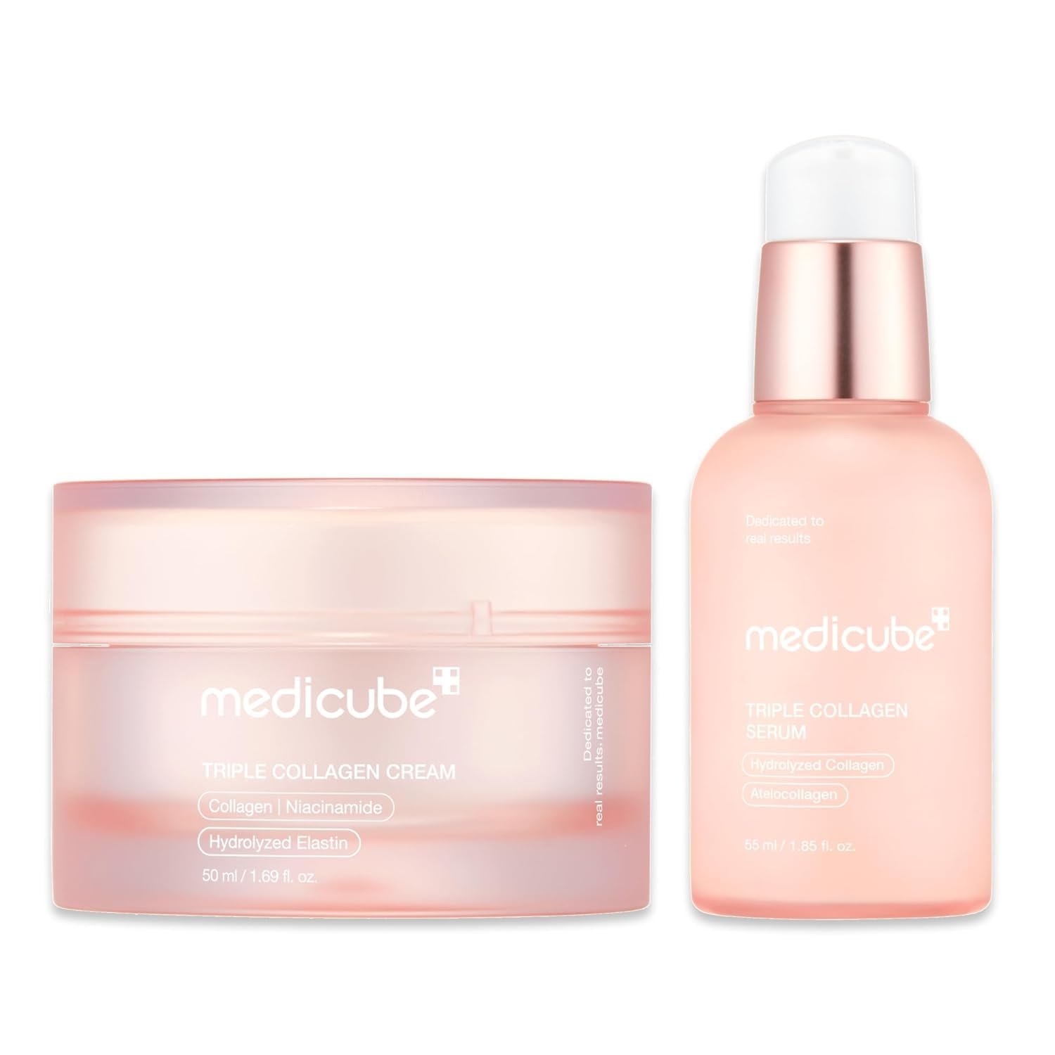 medicube Triple Collagen Nourish and Hydrate Duo: Triple Collagen Cream and Triple Collagen Serum | Niacinamide, Hyaluronic Acid for Glowing, Fimer-Looking Skin | Korean Skincare, Mother’s Day
