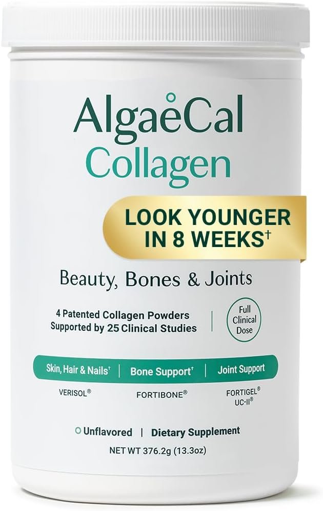 ALGAECAL Collagen Peptides Powder – Multi Collagen Peptides with VERISOL®, FORTIGEL®, UC-II®, FORTIBONE®, Hydrolyzed Collagen for Women & Men, Type 2 Collagen, 30 Servings (1 Pack)