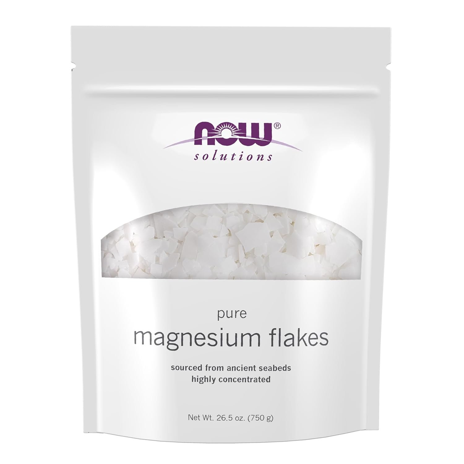 Now Solutions, Magnesium Flakes, Pure, from the Ancient Seabed, Highly Concentrated, 26.5-Ounce