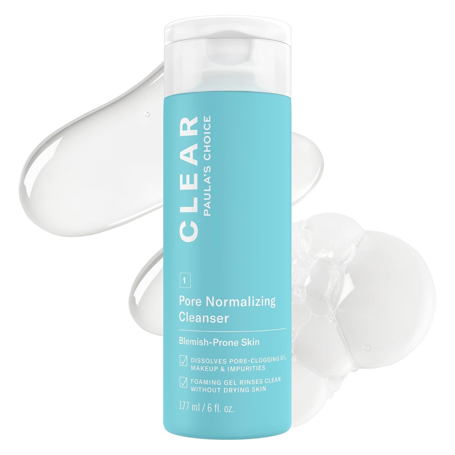 Paula’s Choice CLEAR Pore Normalizing Facial Cleanser, Acne Daily Face Wash, Salicylic Acid Face Cleanser for Clogged & Enlarged Pores, Redness, Suitable for Blackhead-Prone Skin Fragrance Free