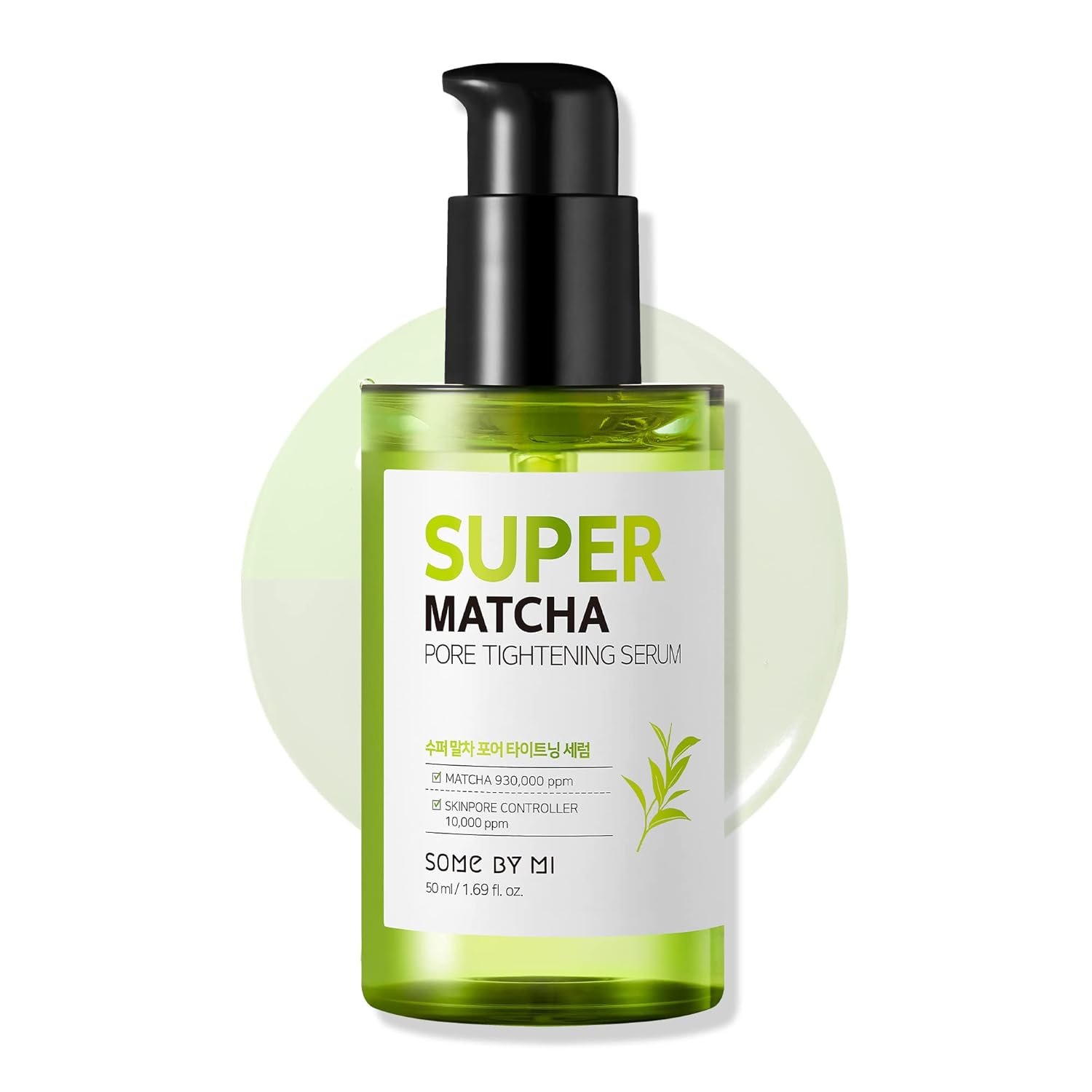 SOME BY MI Super Matcha Pore Tightening Serum – 1.69Oz, 50ml – Made from Match Water for Sensitive Skin – Skin Moisturizing and Purifying Effect – Blackheads, Sebum and Pore Care – Korean Skin Care