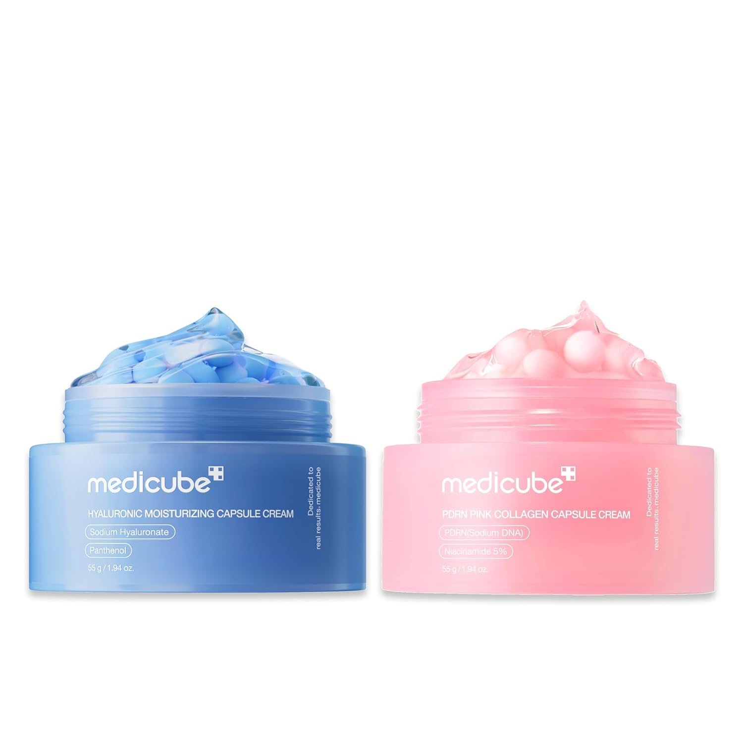 medicube Hydration & Glow Capsule Duo: Hyaluronic Acid and Salmon DNA PDRN Capsule Cream | Firming, Plumping, and Long-Lasting Moisture Care for Radiant, Supple Skin