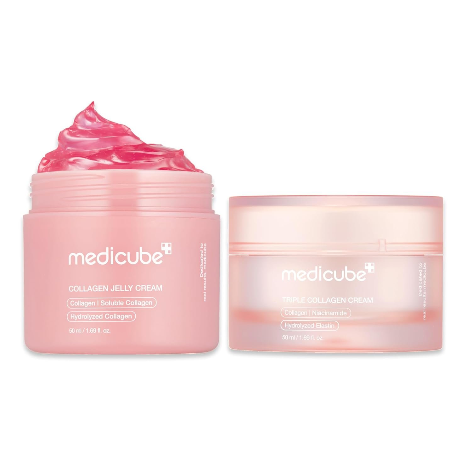 medicube Collagen Swirl Duo for Glowing, Fimer-Looking Skin: Collagen Jelly Cream 50ml and Triple Collagen Cream | Niacinamide, Hyaluronic Acid for Improving Skin’s Moisture Barrier | Korean Skin Care
