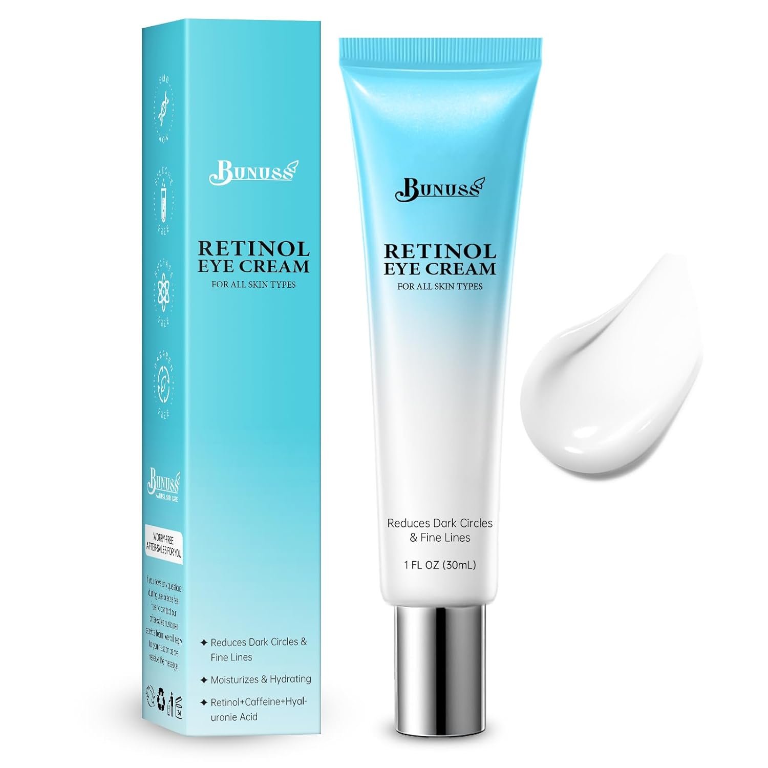 Retinol Eye Cream – Eye Cream for Dark Circles, Puffiness, Anti Aging, with Peptides, Caffeine