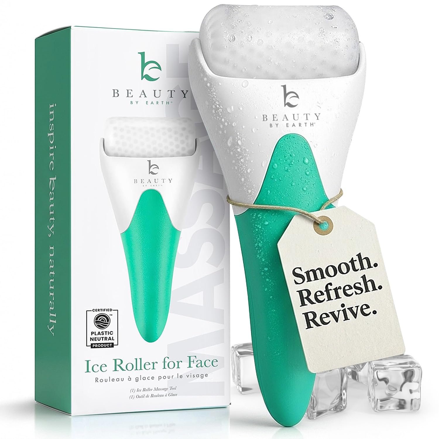 Ice Roller for Face – Smoothes Fine Lines & Wrinkles, Face & Eye Roller for Puffy Eyes, Skin Care Massager, Beauty Gift that Helps Relieve Migraines, Facial & Spa Gifts for Women