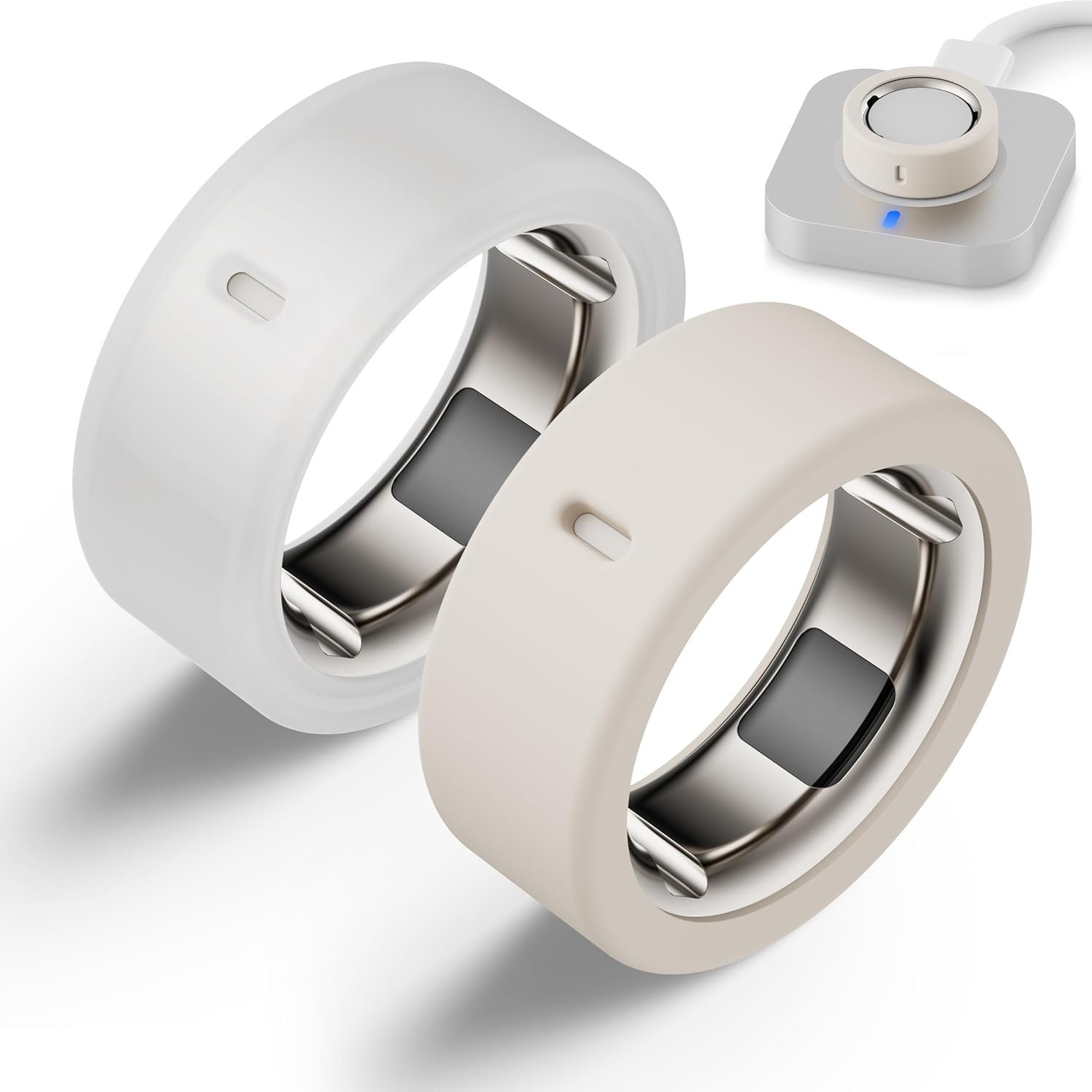 Protector Compatible for Oura Ring 4/Gen 4 Ceramic/Gen 3 Cover,Silicone Anti-Scratch Elastic Ring Finger Case Woking Out Gym for Women Men- Clear+Stralight-M for 8/9/10/11