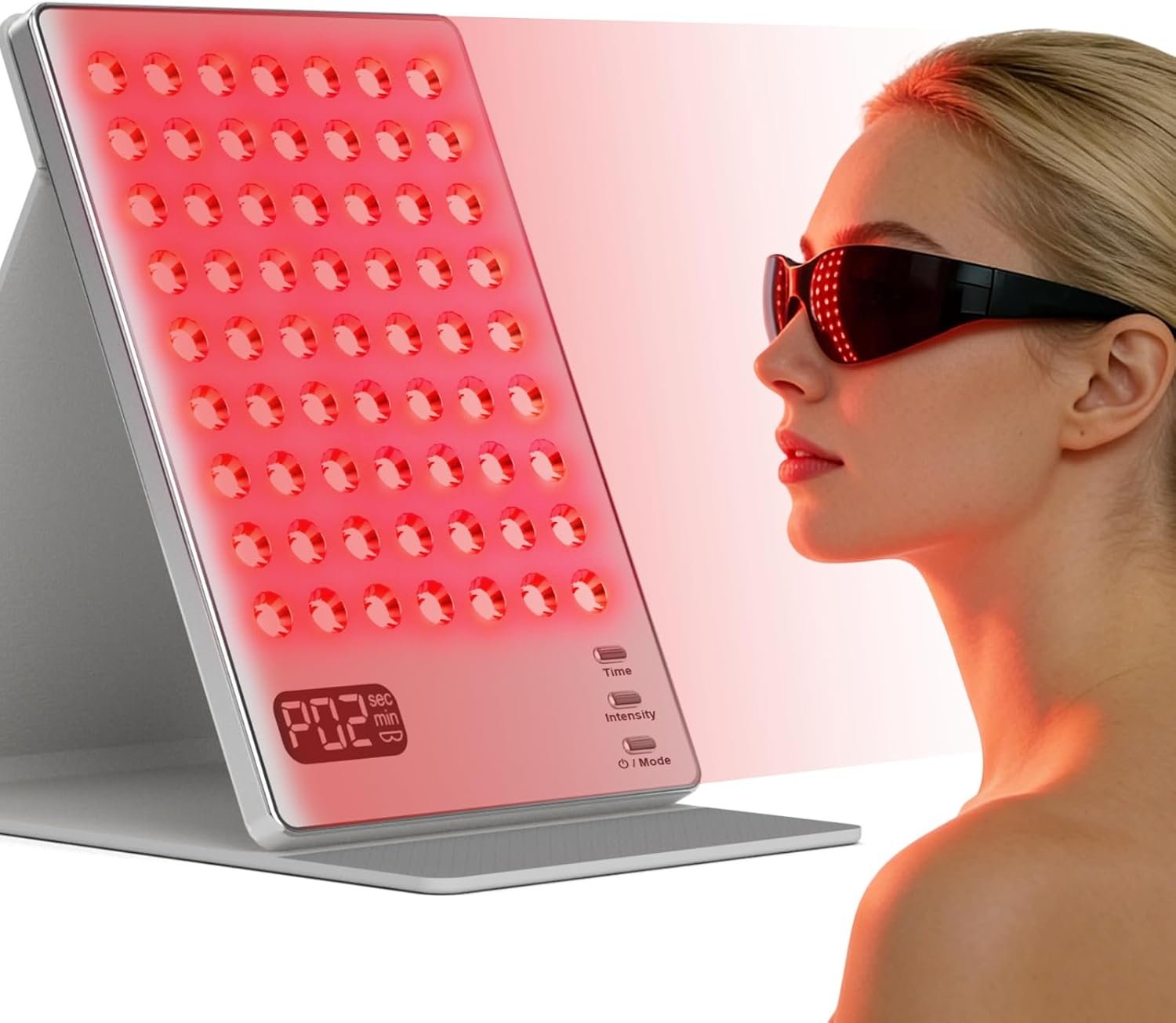 FSA Red Light Therapy for Face and Body:Cordless Infrared Light Panel with Non-slip mat,4 Colors,3 Intensities,Timer, rechargeable,HSA Portable LED Light Therapy Face Panel,Recovery, Skin Health,Gift