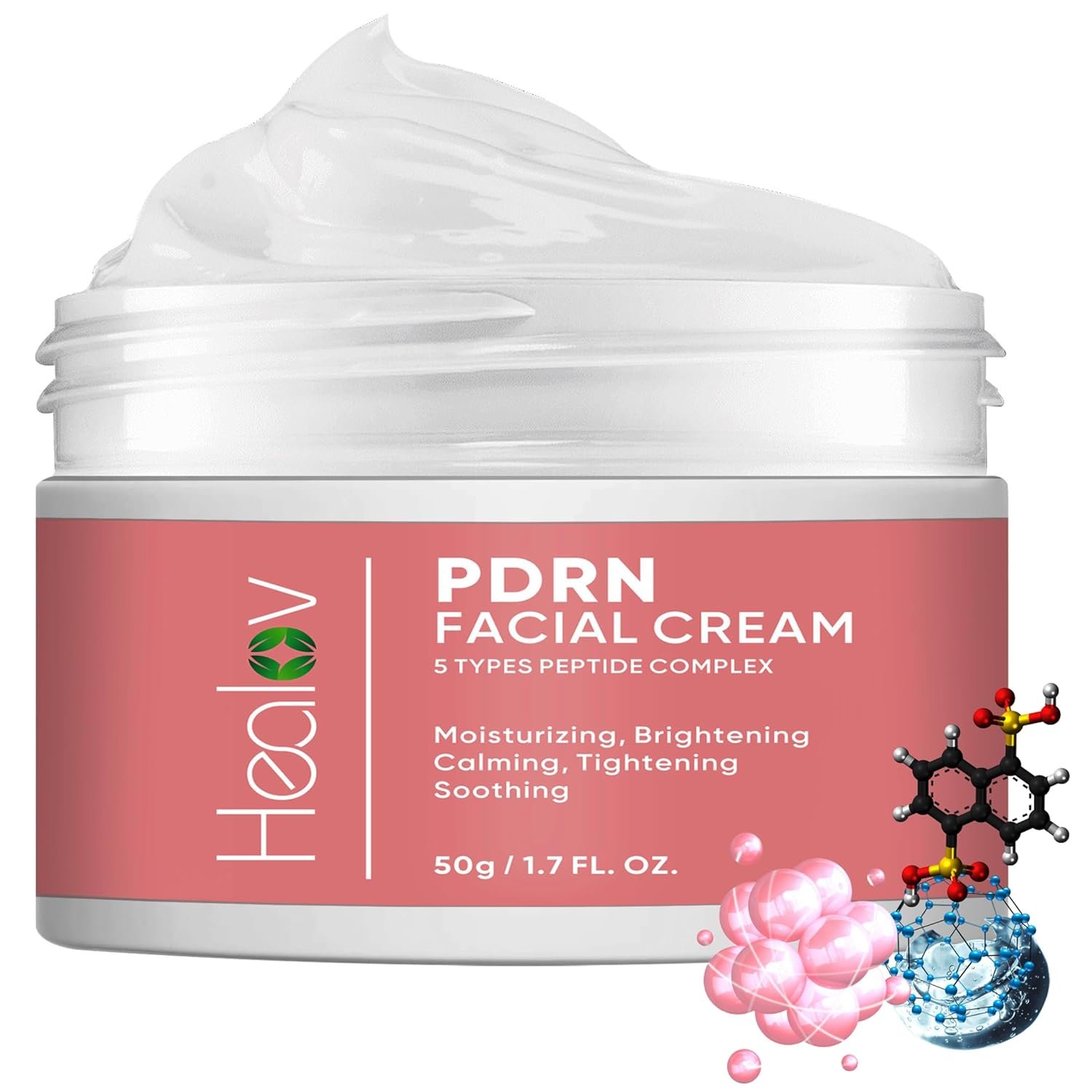 PDRN Cream – Rejuvenating Korean Face Moisturizer with Salmon DNA, Niacinamide & Vitamin C – Anti-Aging, Firming, Plumping Daily Cream for Dark Spots, Uneven Tone, Glow, Collagen & Barrier Repair
