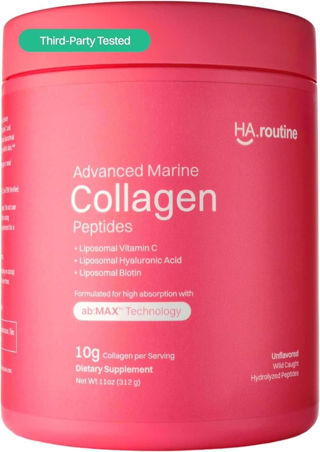 Haroutine Advanced Marine Collagen Powder Plus Liposomal Vitamin C, Hyaluronic Acid & Biotin, Sugar-Free Type I Collagen Supplement for Skin, Hair, Nails, Joint & Gut Health – 30 Servings, Unflavored