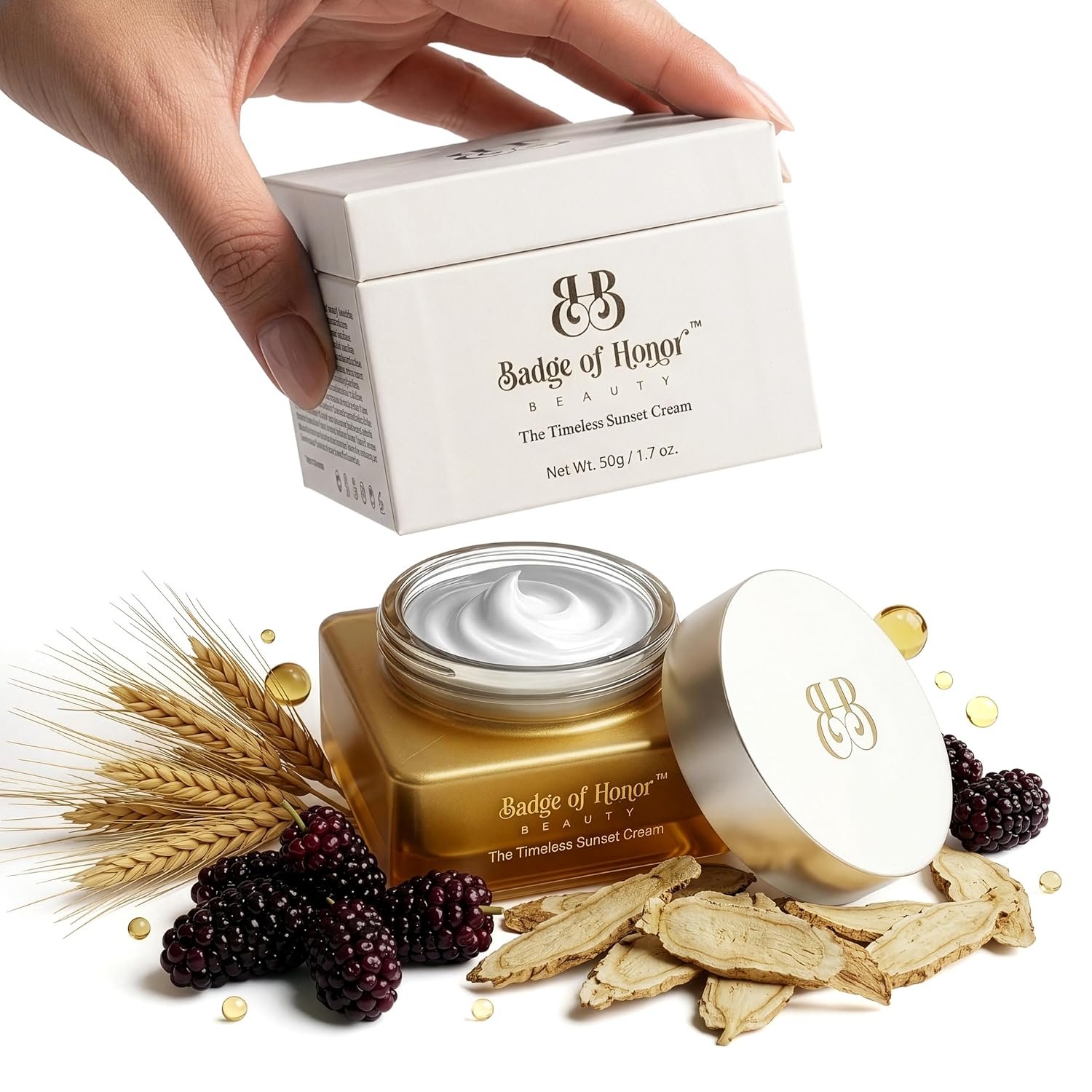 Luxury Anti Aging Face Cream | Face Moisturizer With Egyptian Barley, Ginseng & Ceramides Hydrating Skin Care Cream for Even Skin Tone | Reduce Dark Spots, Anti Wrinkle Night Repair | Made in USA
