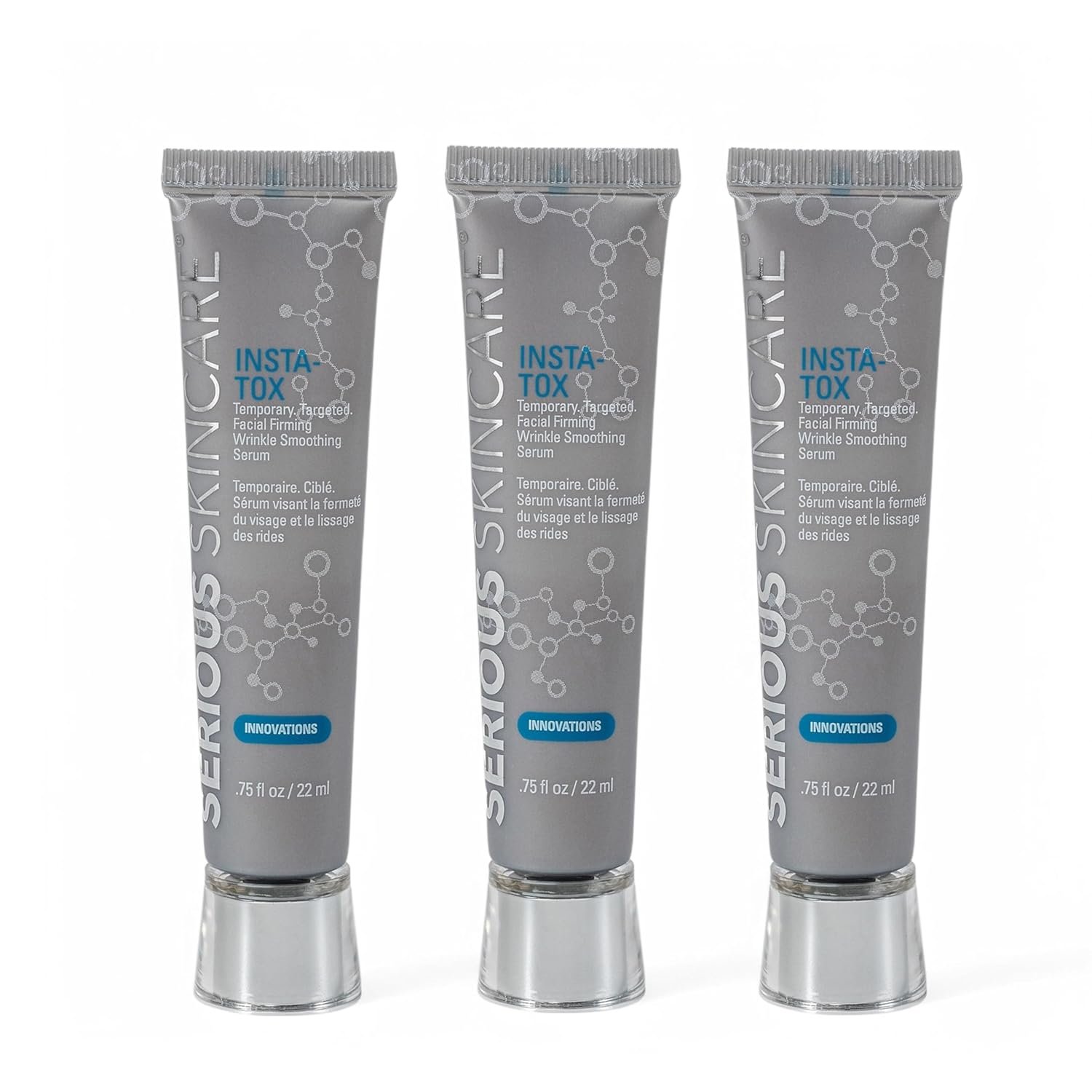 Serious Skincare INSTA-TOX Instant Wrinkle Smoothing Skin Serum TRIO – Temporarily Tightens Face – Instantly Reduce Appearance of Lines, Wrinkles & Large Pores – For Women & Men – .75 Fl. Oz. (3Pack)