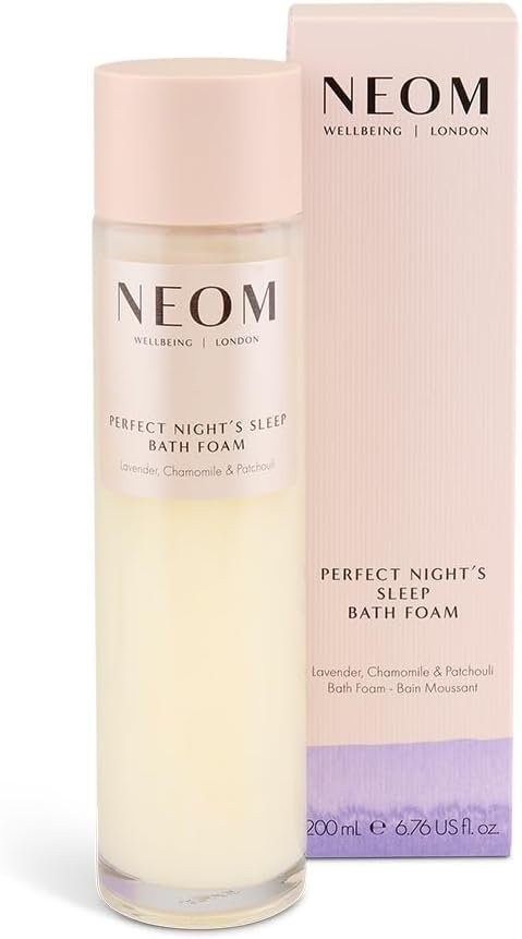 NEOM Perfect Night’s Sleep Bath Foam, 200ml I Lavender, Sweet Basil & Jasmine I 100% Natural Fragrances I 16 Other Essential Oils I Soothing Aloe and Sweet Almond Oil I Blended in The UK
