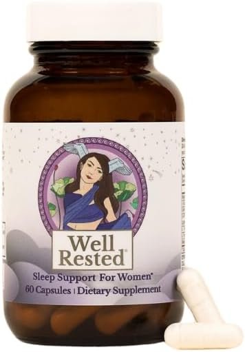 MENOLABS Well Rested Sleep Aid – 60 Capsules – Menopause Supplements for Women with Magnesium Glycinate, Melatonin, L-Glycine, L-Theanine and More, Supports Healthy Rest and Promotes Quality Sleep