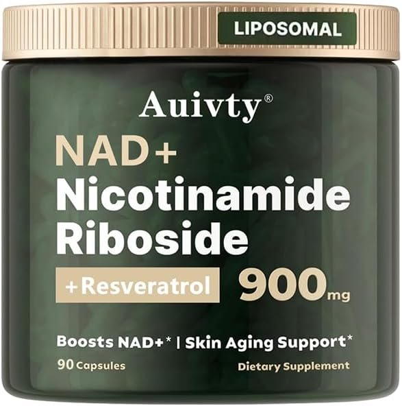 NAD+ Nicotinamide Riboside with Resveratrol 900 mg, Liposomal Dietary Supplement – Cellular Energy & Healthy Aging Support (1)