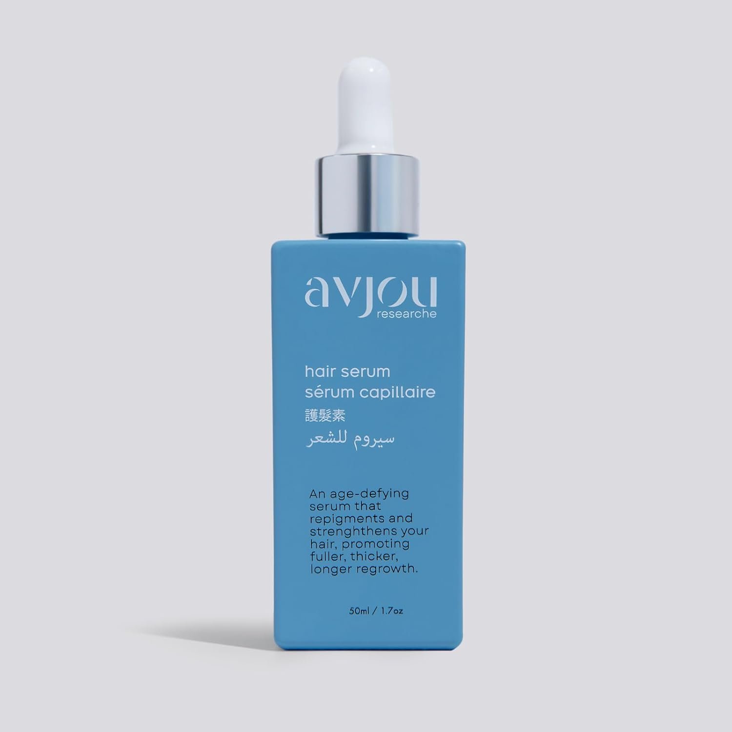 Avjou Researche™ Scalp Serum – Thicker, Fuller-Looking Hair + Targets Visible Signs of Premature Greying – 3 Patented Ingredients – Backed by Cosmetic Science – Oil-Free, All Hair Types, 1.7 oz