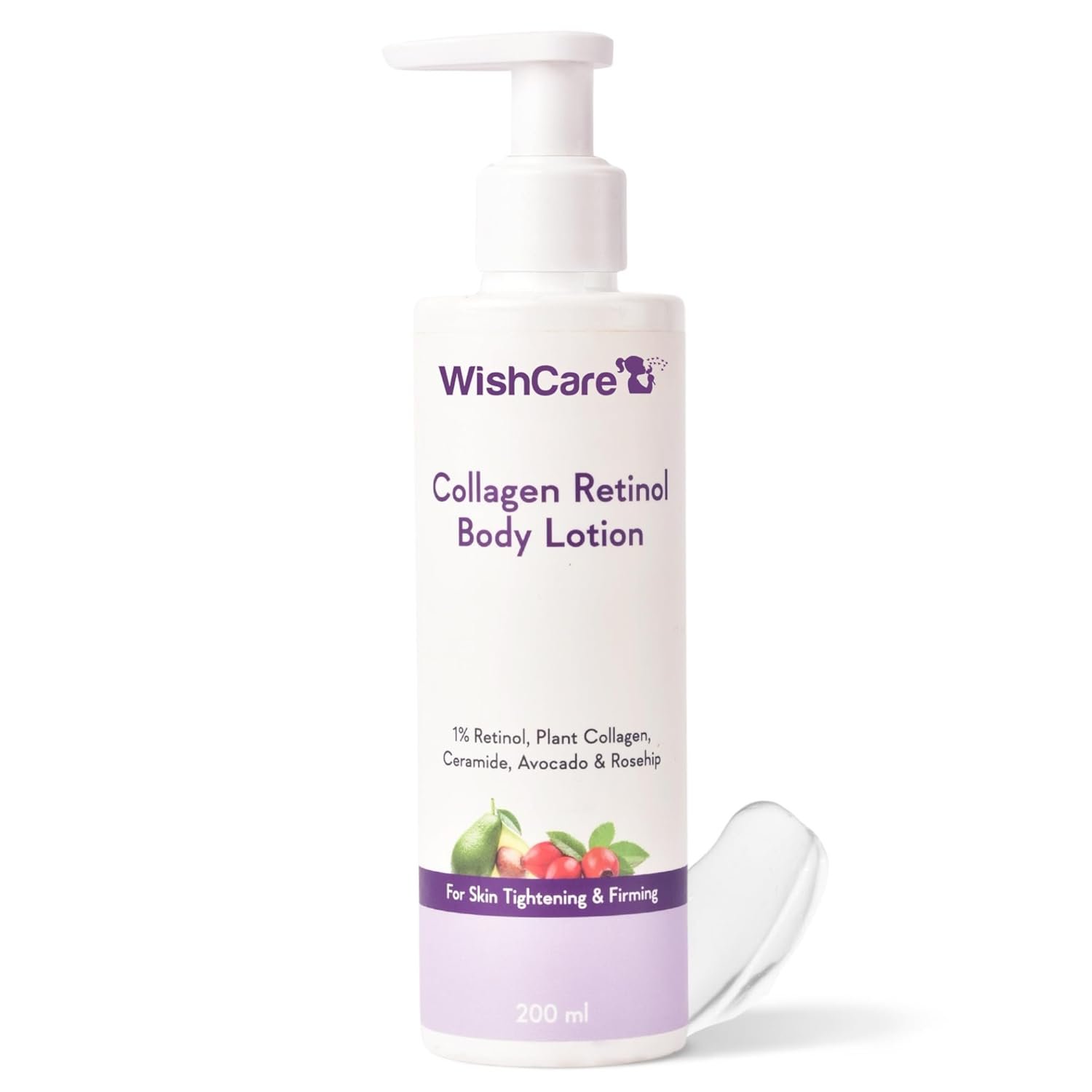 WishCare Collagen 1% Retinol Body Lotion – for Skin Tightening & Firming – with Niacinamide, Ceramide, Rosehip & Avocado – for Men & Women – 200 Ml