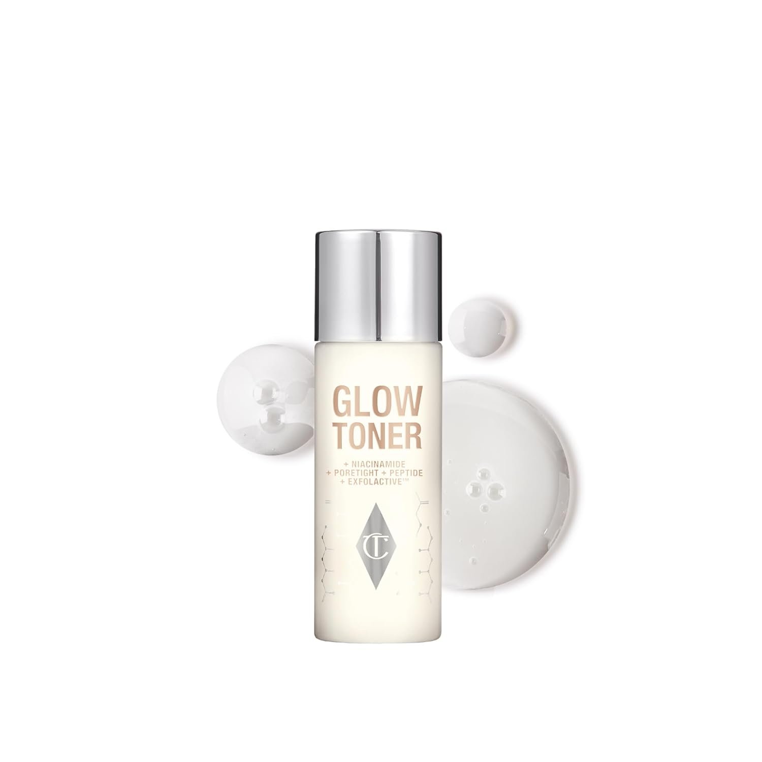 Charlotte Tilbury Glow Face Toner – Exfoliating Toner for Oily Skin – Helps to Reduce The Appearance of Pores, Hydrate & Plump Skin – Delicately Scented with Rose & Lemon