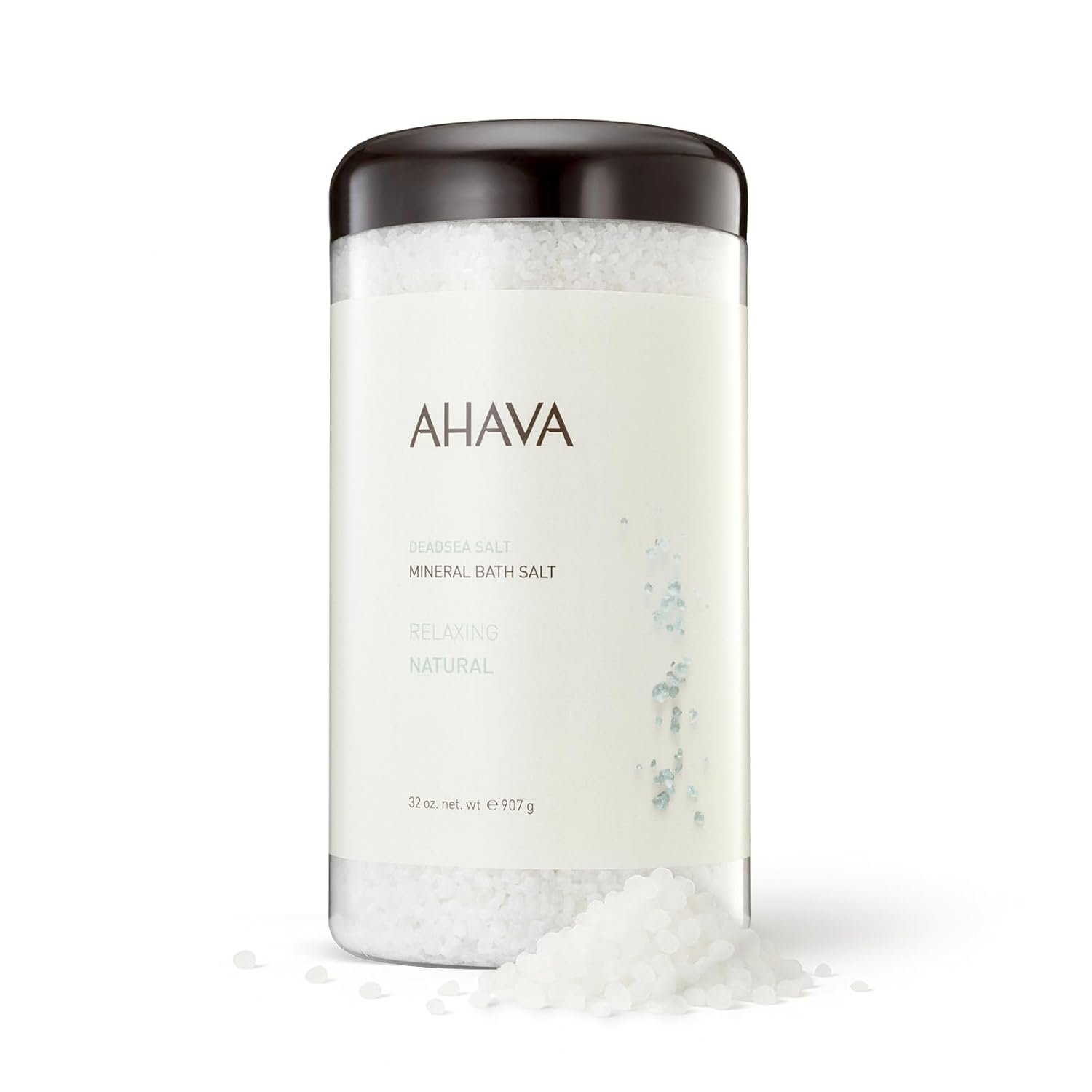 AHAVA Dead Sea Mineral Bath Salt- Intense Relaxation for Body & Mind, Elevates Moisture, Softens & Eases Sore Muscles, Enriched by Exclusive Dead Sea Salt & Osmoter blend, 32 oz