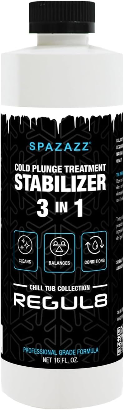 Spazazz Regul8 Cold Plunge Water Stabilizer – Chlorine-Free Water Treatment for Ice Baths & Cold Plunge Tubs – Balances & Conditions, Safe on Skin, Professional Grade – 16 fl oz