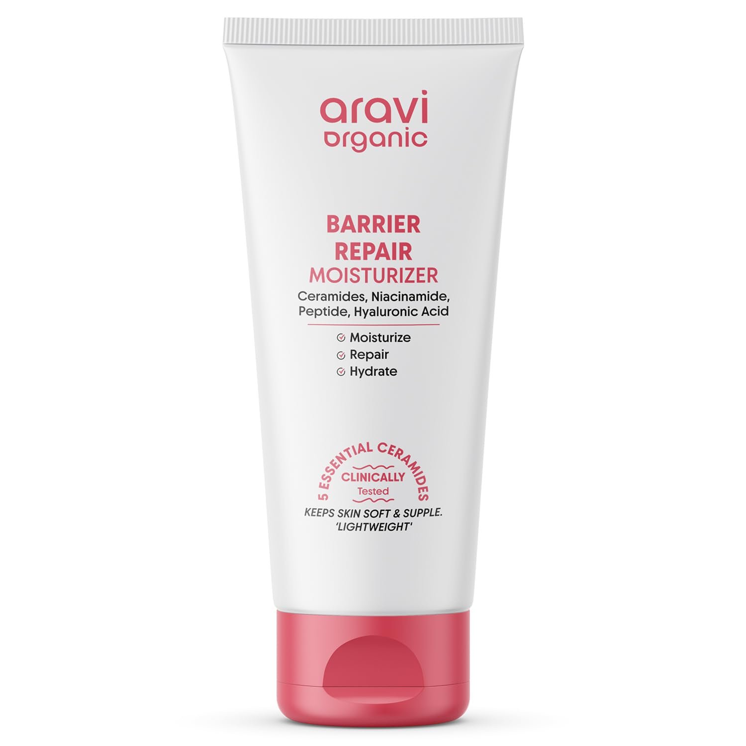 Aravi Organic Advanced Barrier Repair Moisturizer – With Ceramide, Peptide, Hyaluronic Acid & Cica – For Deep Moisturizing, Strengthening & Skin Barrier Repair – For All Skin Types – 3.5 OZ /100 gm