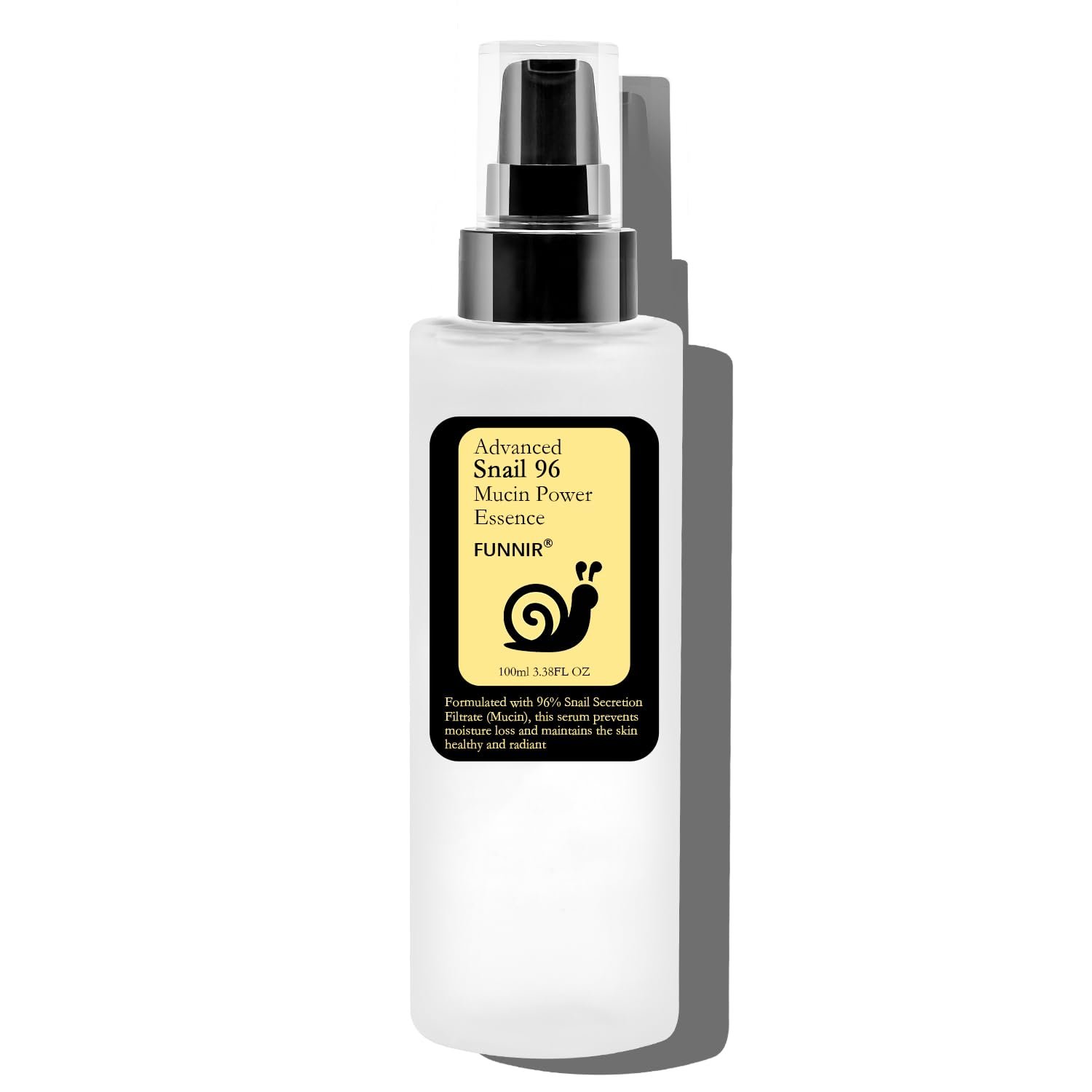 FUNNIR Snail Mucin 96% Essence 100ml, Hydrating Serum for Face with Snail Secretion Filtrate for Dull Skin, Skin care products for All Skin Types
