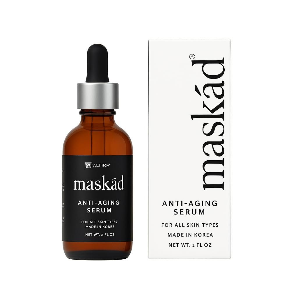 MASKĀD® K-Beauty Anti-Aging Peptide Serum for Face – Korean Skincare Growth Factor Serum for Wrinkles, Fine Lines – Hydrating Glow – Clean Beauty, Sensitive Skin – XL 2oz