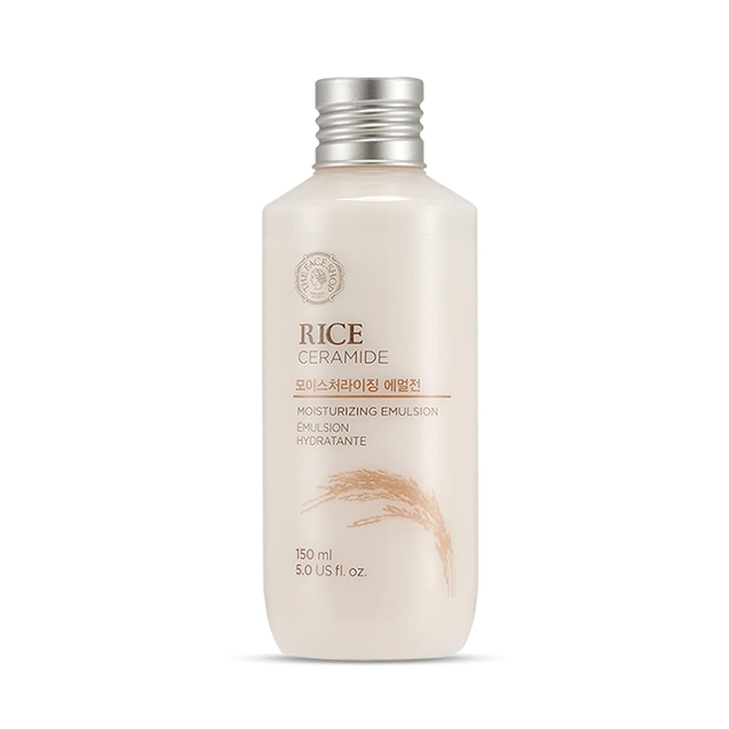 THE FACE SHOP Rice Ceramide Moisturizing Emulsion, Hydrating with Rice Water, Targets Dryness, Strengthens Skin Barrier, Lightweight, Korean Skin Care, 5.0 fl. oz.
