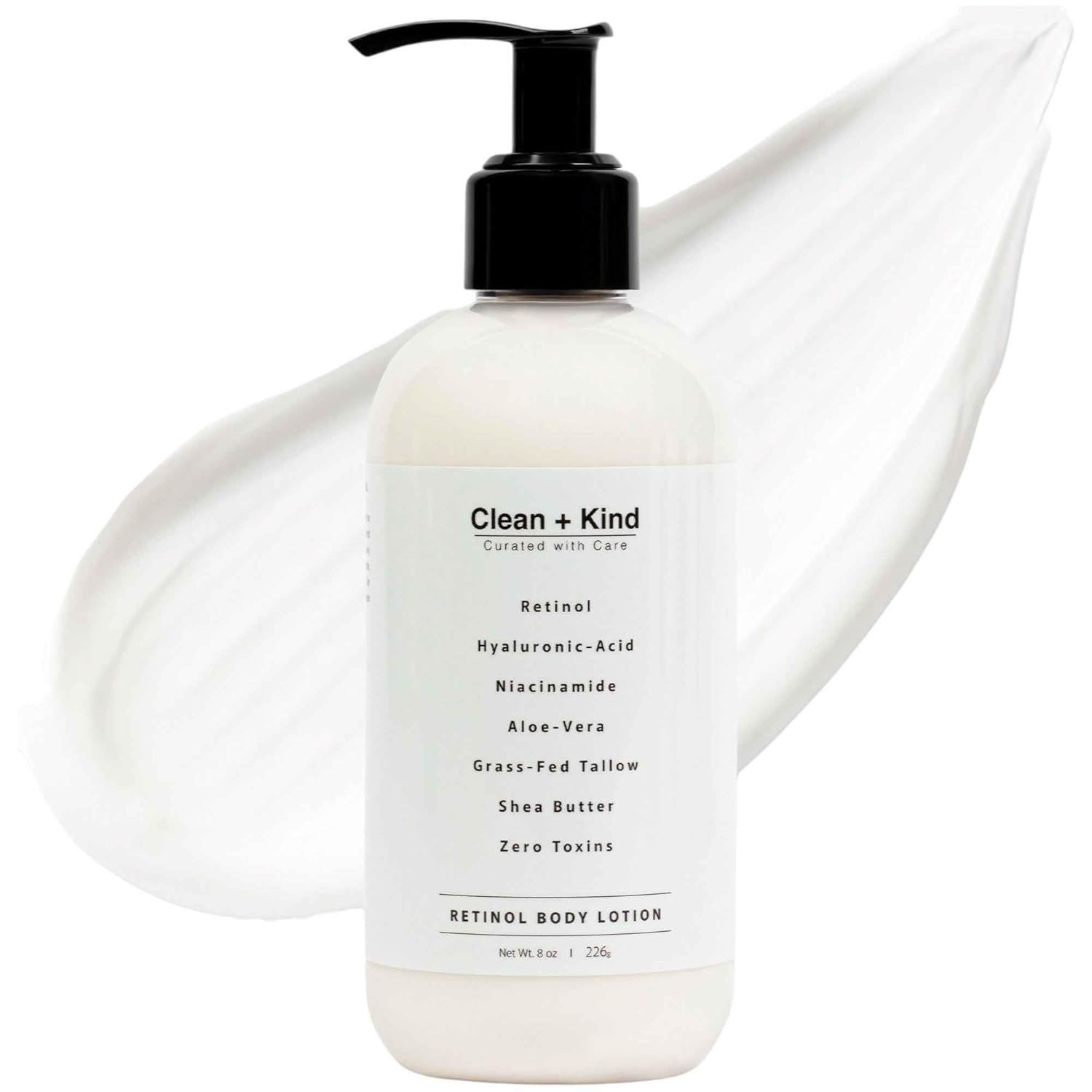 Firming Retinol Body Lotion for Wrinkles & Crepey Skin – Anti-Aging Moisturizer with Hyaluronic Acid, Niacinamide, Aloe Vera, Shea Butter & Grass-Fed Tallow Skincare