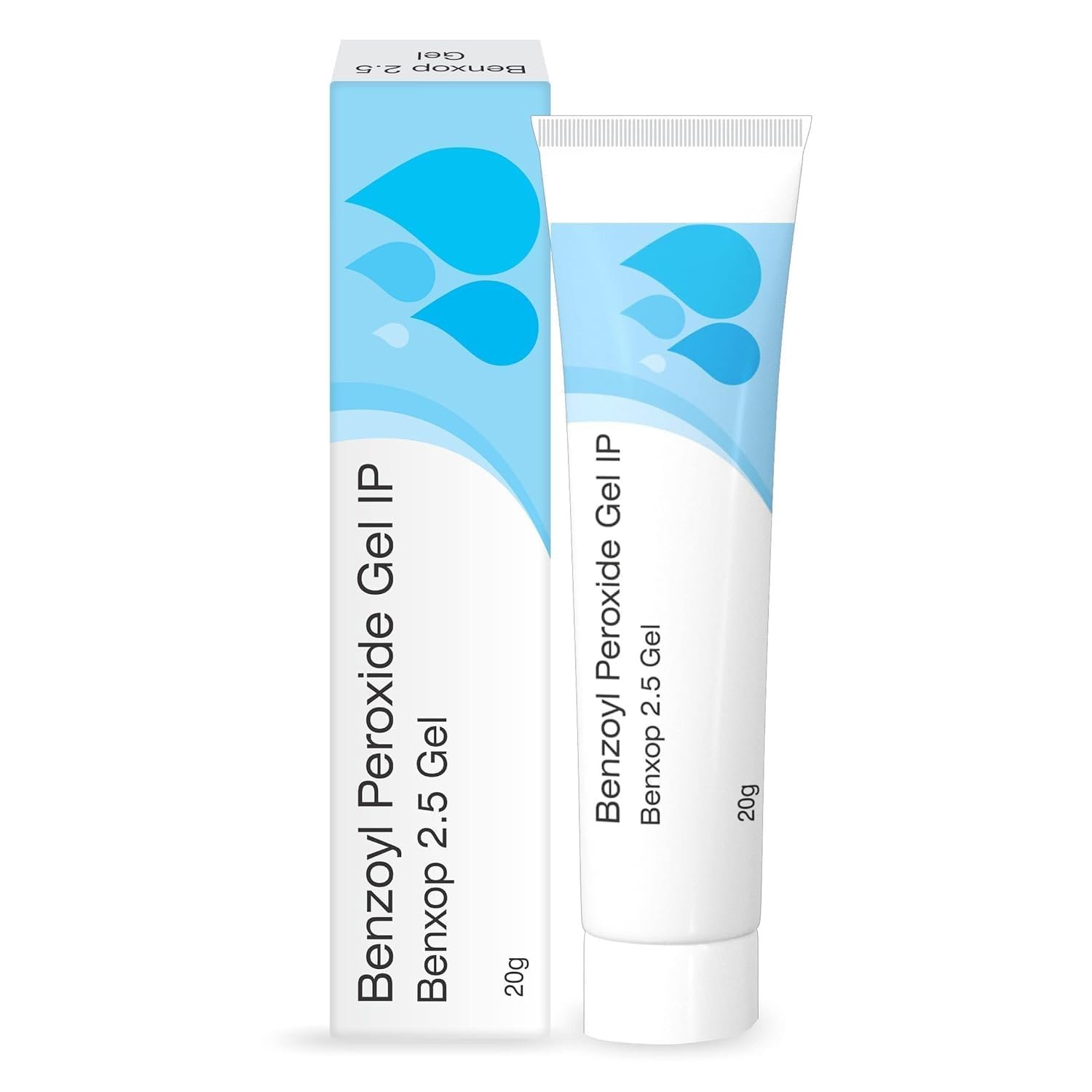 SALVE Benxop 2.5% Benzoyl Peroxide Gel for Oil-Prone and Congested Skin – Topical Skincare Gel (20 g / 0.70 oz)