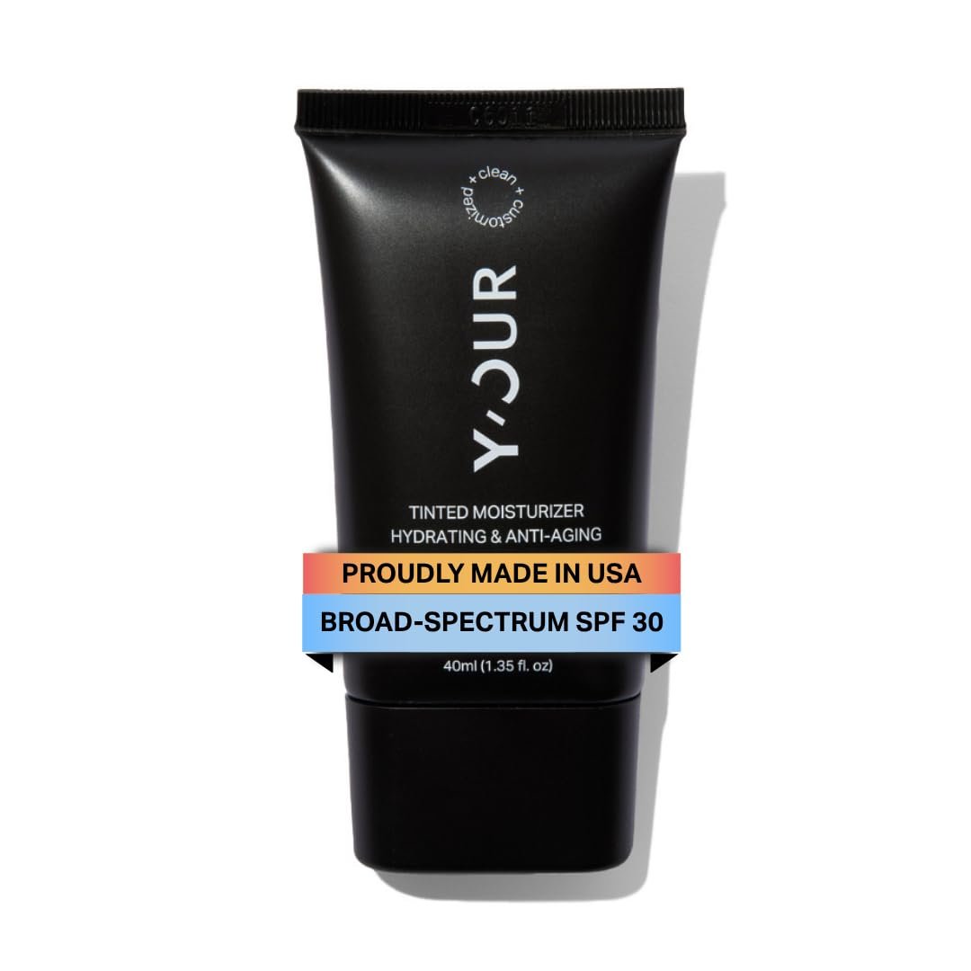 Y’OUR Tinted Moisturizer SPF 30: Anti-Aging Face Sunscreen & Hydrating BB Cream. Sheer Buildable Color Correcting Coverage. Dewy, Oil-Free for Mature, Dry & Oily Skin, 1.35 oz (Light). Mothers Day