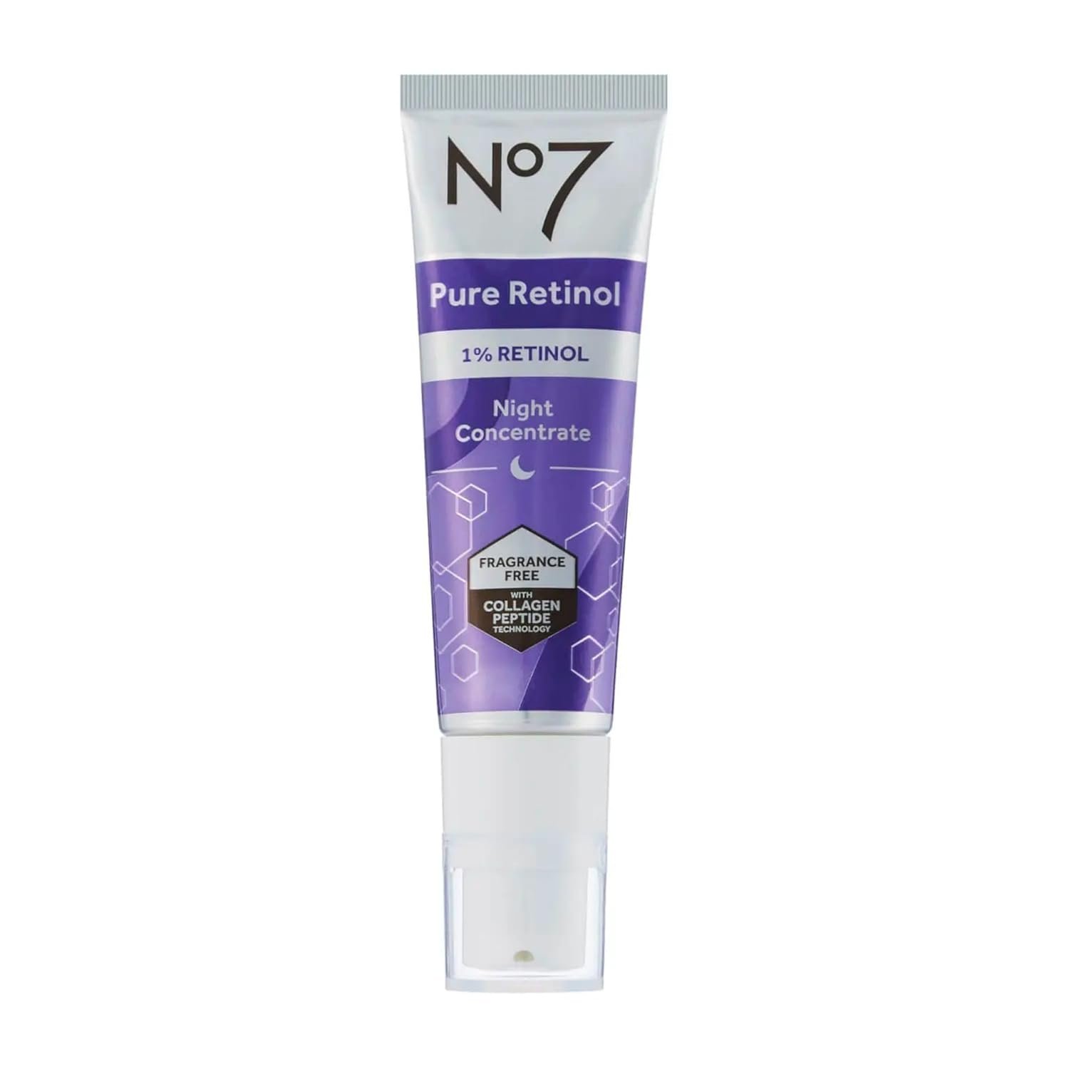 No7 Pure Retinol 1% Night Concentrate – Anti Wrinkle Retinol Serum with Collagen Peptides & Niacinamide for Younger Looking Skin – Firming Face Serum for Fine Lines & Wrinkles (30ml)