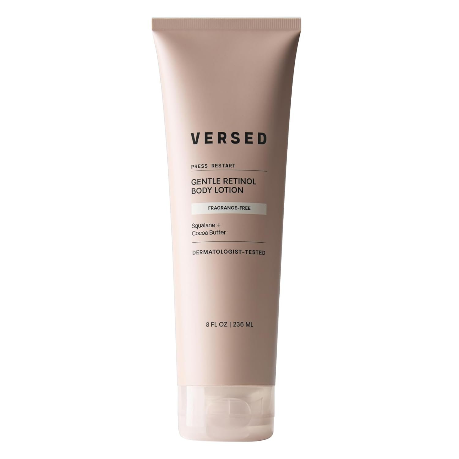 Versed Press Restart Retinol Body Lotion – Cocoa Butter + Squalane Moisturizer for Dry Skin – Firming Body Retinol to Smooth Texture & Brighten Skin – Body Breakout Treatment (8 Fl Oz (Pack of 1))