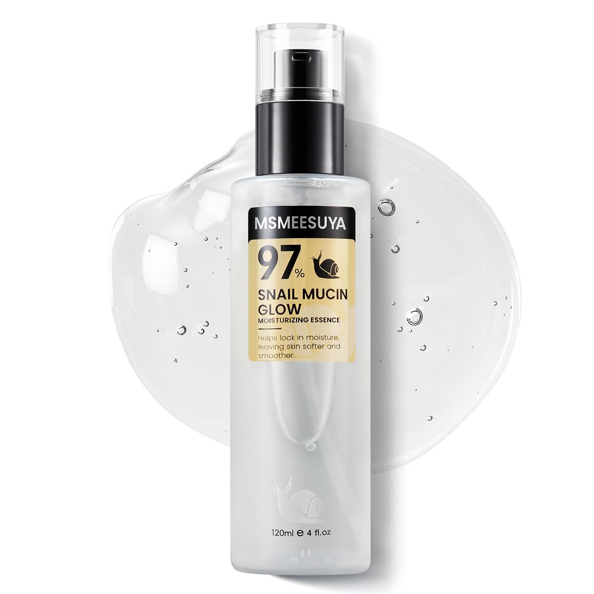 Snail Mucin 97% Hydrating Face Serum 120ml, Moisturizing Essence with Snail Secretion Filtrate for Soft, Smooth & Radiant-Looking Skin, Suitable for All Skin Types