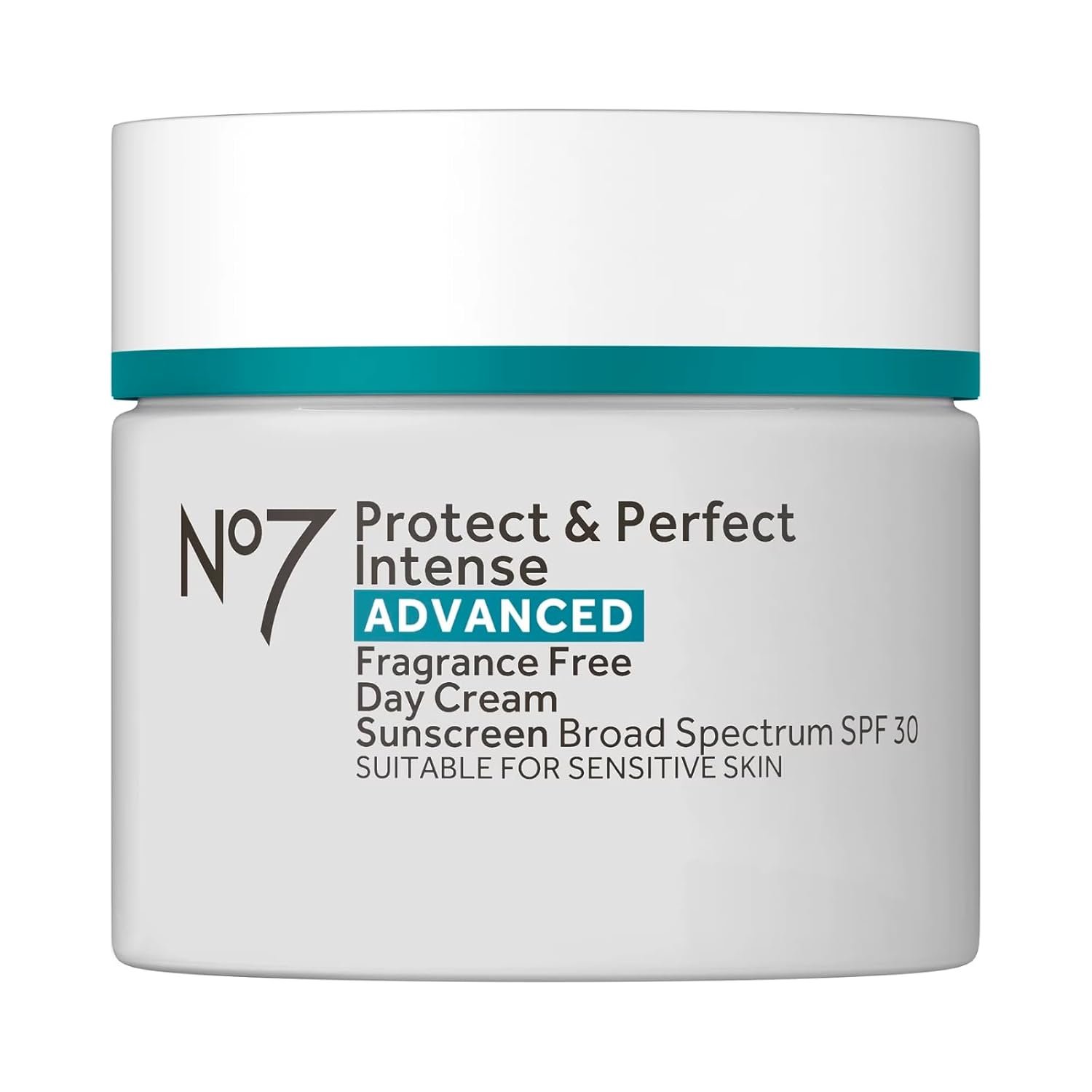 No7 Protect & Perfect Intense Advanced Fragrance-Free Day Cream SPF 30 – Anti-Aging Facial Moisturizer with Anti-Wrinkle Technology – Hydrating Hyaluronic Acid Cream for Radiant Youthful Skin (50ml)