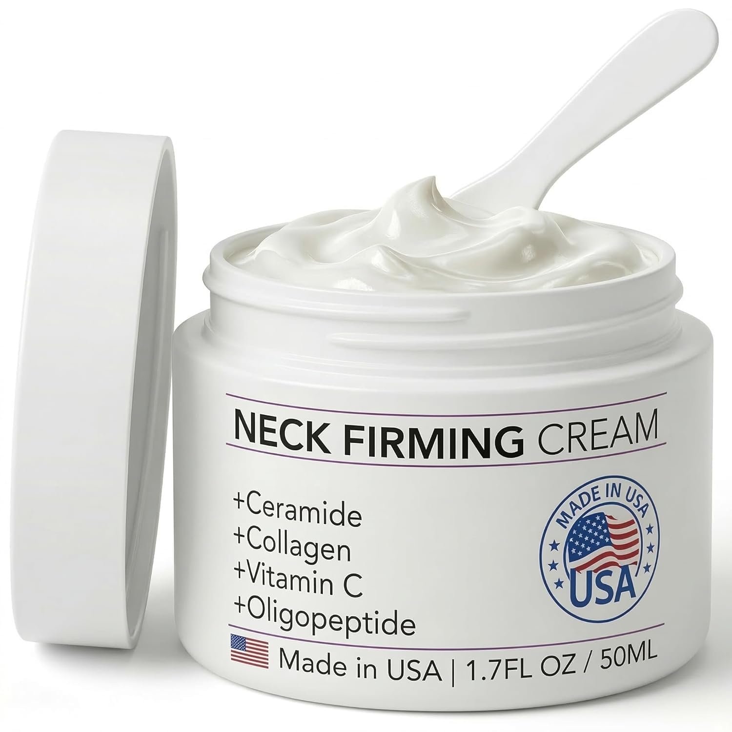Neck Firming Cream, Wrinkle Cream for Women, Retinol Moisturizer with Collagen and Hyaluronic Acid for Neck, Face and Décolleté, 1.7 fl oz.