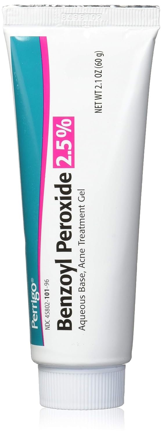 Perrigo 2.5% Benzoyl Peroxide Acne Treatment Gel 60gm Tube