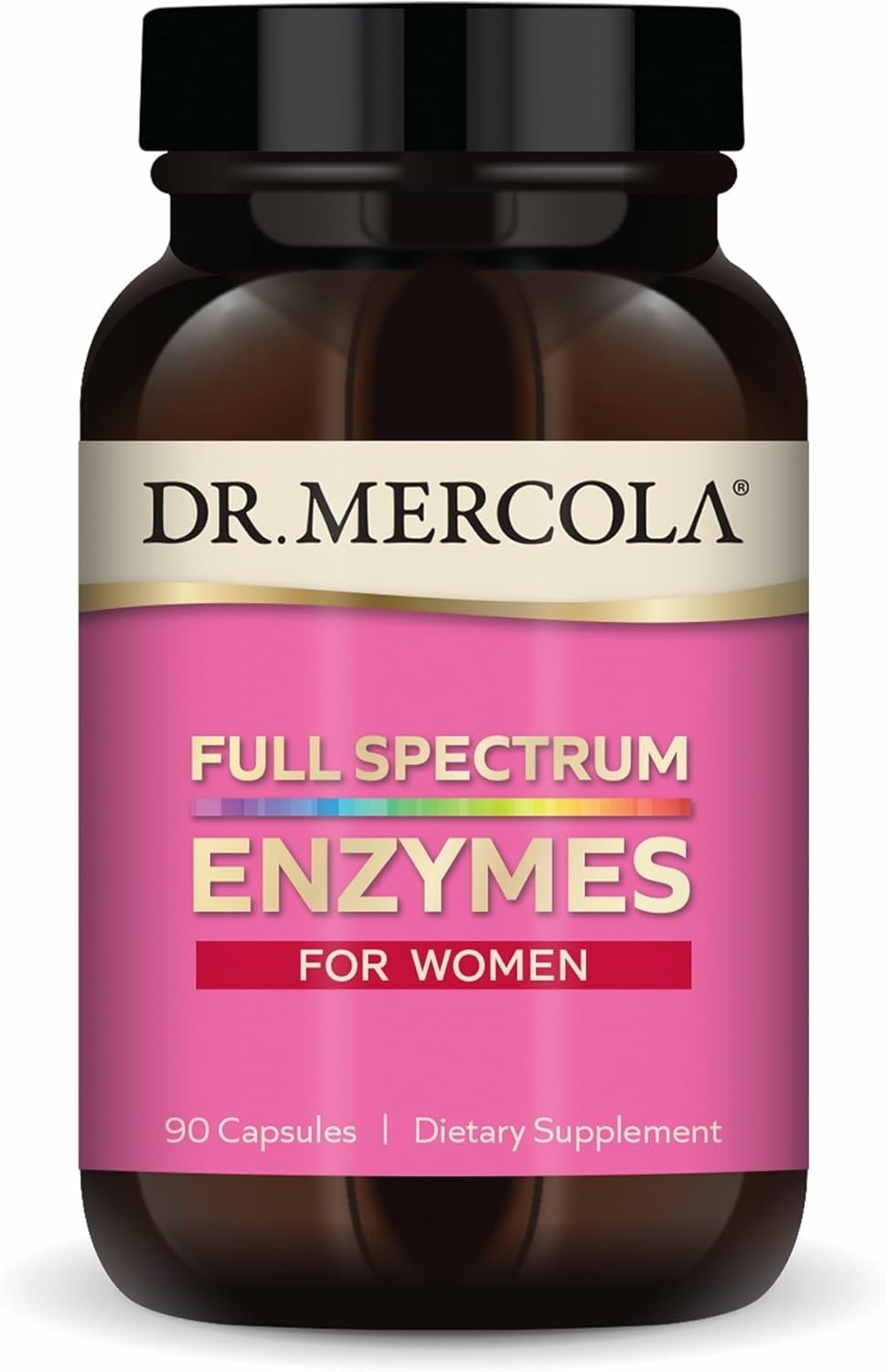 Dr. Mercola Full Spectrum Enzymes for Women – 22 Diverse Enzymes – Supports Digestive & Gut Health – Non-GMO, Gluten-Free & Soy-Free – 90 Capsules (90 Servings)