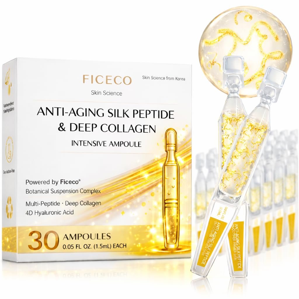 Silk Peptide Lifting Serum, Anti-Aging Hydrating Ampoule, Multi-Peptide Complex, Collagen, Niacinamide, 4D Hyaluronic Acid for Wrinkles, Fine Lines & Radiance