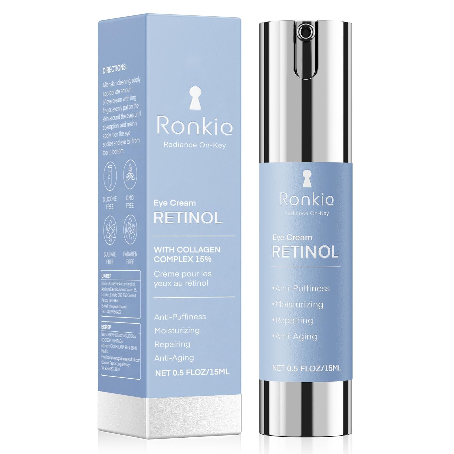 Retinol Eye Cream for Dark Circles: Anti-Wrinkle Under Eye Cream – Night Care Eye Cream Reduces Eye Bags 0.5 fl. oz
