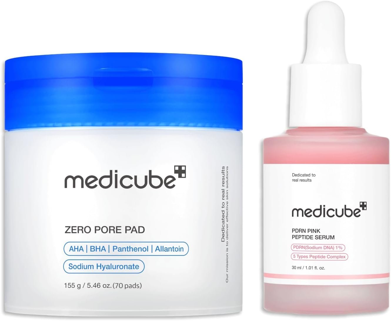 medicube For All Skin Types Duo: medicube Zero Pore Pads 2.0 and Salmon DNA PDRN Pink Peptide Serum | Korean Skincare, Skincare Routine, Skincare Set, Mother’s Day