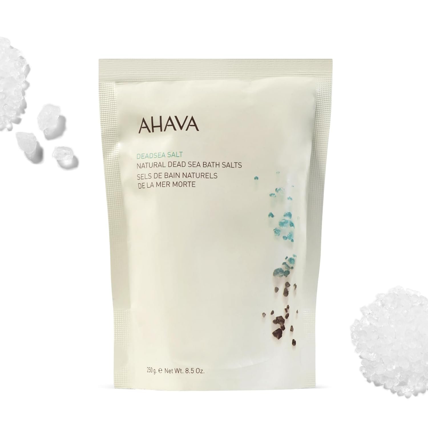 AHAVA Dead Sea Mineral Bath Salt- Intense Relaxation for Body & Mind, Elevates Moisture, Softens & Eases Sore Muscles, Enriched by Exclusive Dead Sea Salt & Osmoter, 8.5 Oz.