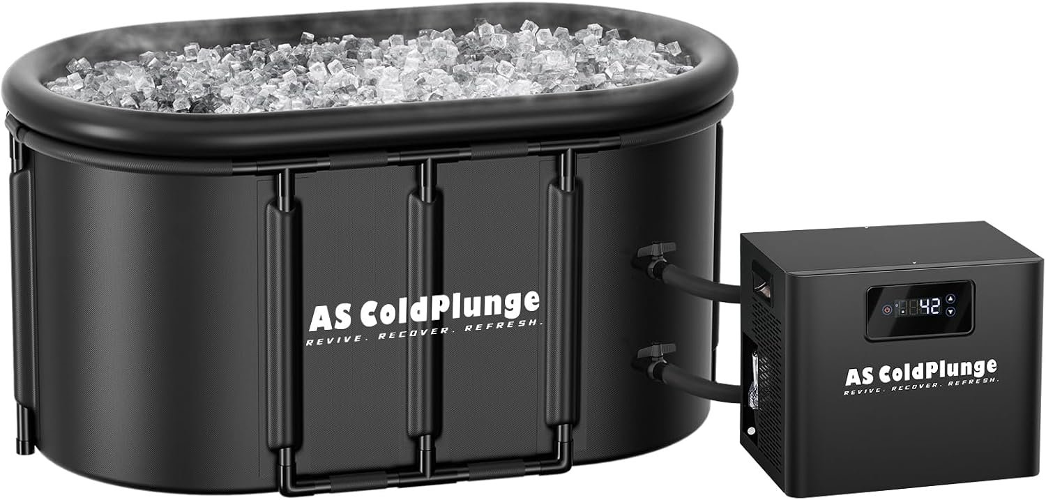 AS ColdPlunge Ice Bath Chiller & Cold Plunge Tub Kit, 1/3HP Cold Plunge Chiller with Built-in Pump & Filter, Upgraded XXL 148Gal Ice Pod, Cold Plunge Tub with Water Chiller for Cold Therapy Recovery