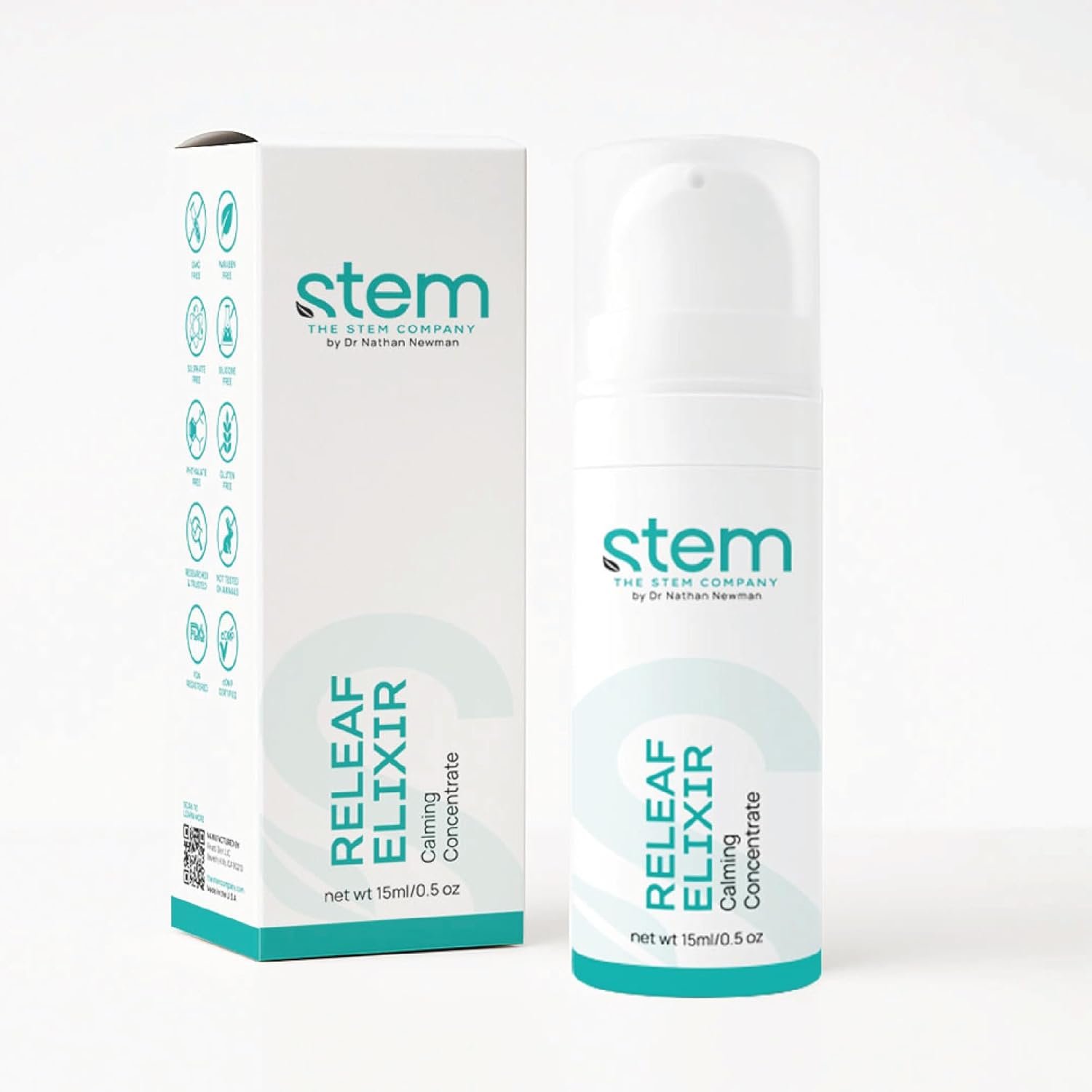 Redness Relief Calming Serum, ReLeaf Moisturizer Elixir with Ashwagandha, MSM & Piper Nigrum Extract, Soothes & Relaxes Skin, Redness Reducing Skin Care Cream
