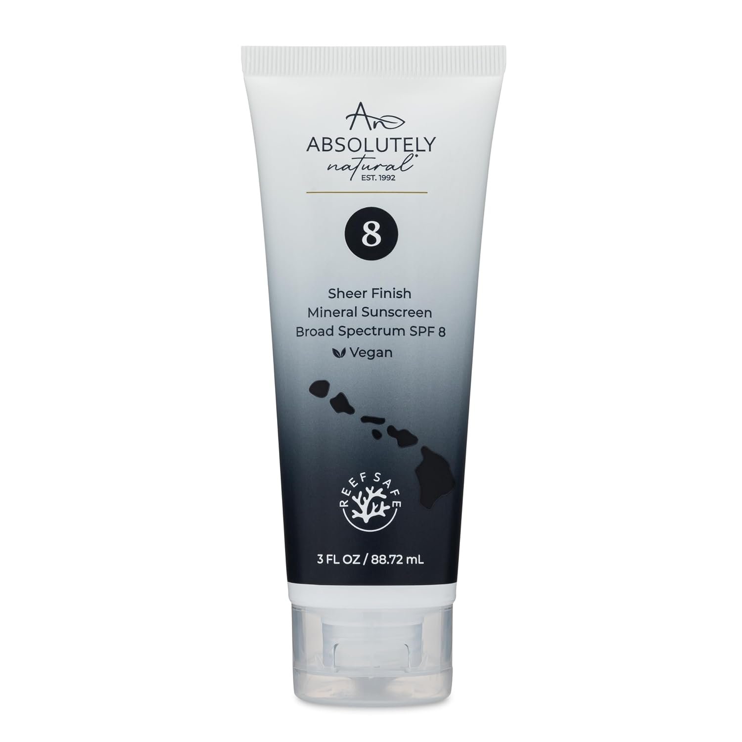 Absolutely Natural – SPF 8 Mineral Sunscreen – Water Resistant Moisturzing Lotion for Body & Face – Non-Nano Zinc Oxide, Vitamin E – 3 Oz