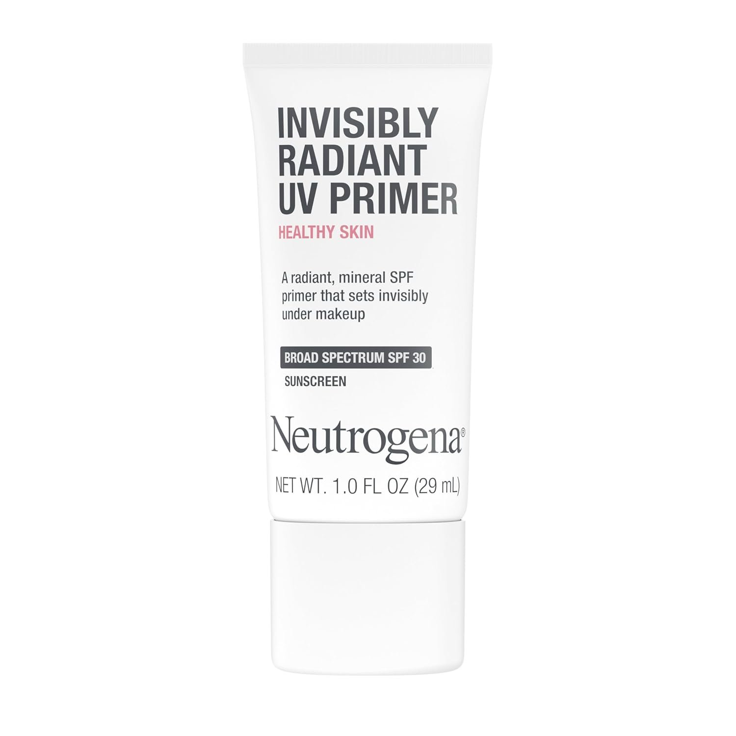Neutrogena Healthy Skin Invisibly Radiant UV Face Primer with SPF 30, Mineral Sunscreen Makeup Primer, Broad Spectrum SPF 30, Suitable for All Skin Types, 1 fl. oz