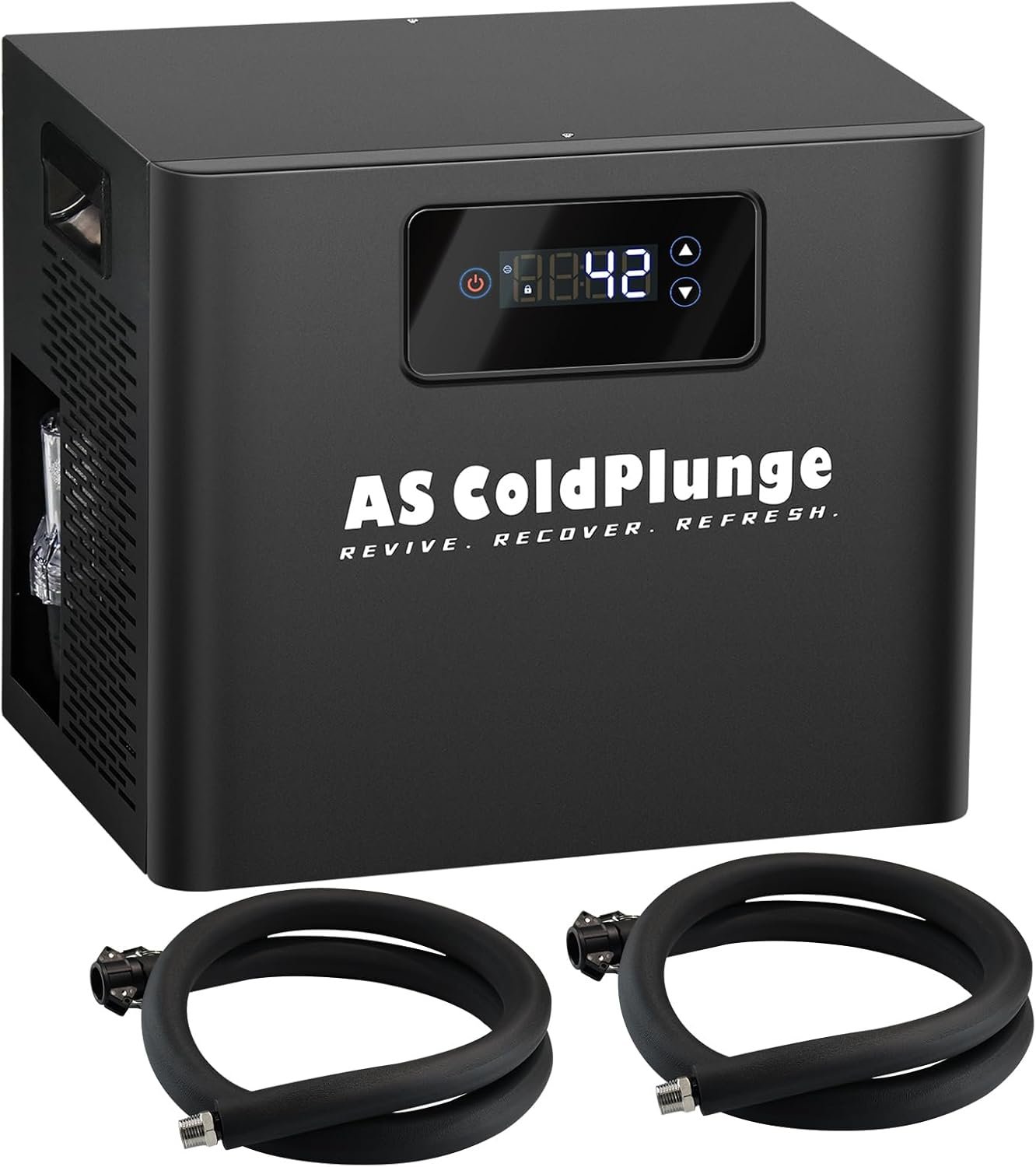 AS ColdPlunge Ice Bath Water Chiller for Cold Plunge Tubs, 1/3 HP Cold Plunge Chiller with Built-in Filter & Pump, Submersible Pump, Insulated Hoses, Ideal for Ice Bath Cold Therapy Recovery 110V