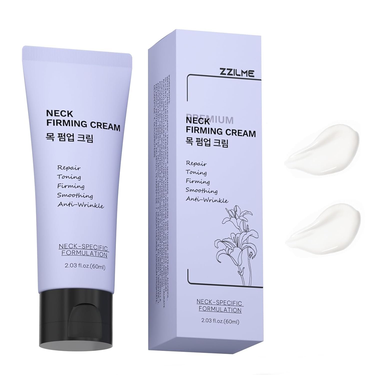 Premium Neck Firming Cream – Lifting & Tightening Treatment for Décolleté and Chest, Anti-Aging Neck Cream Reduces Fine Lines and Sagging, Gift for Women & Men, 2.3 Fl Oz