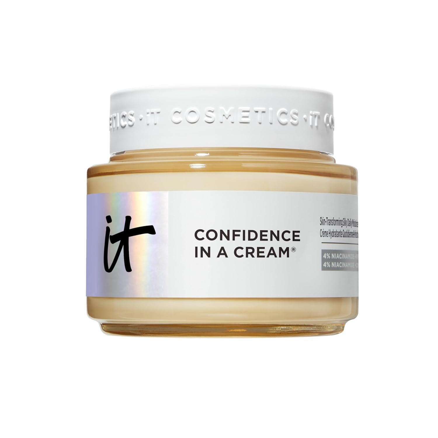 IT Cosmetics Confidence in a Cream – Face Moisturizer, Hydrating & Anti Aging, Visibly Reduces Fine Lines & Wrinkles, 48H Hydration, Repairs Skin Barrier, Squalane, Ceramides, For All Skin Types