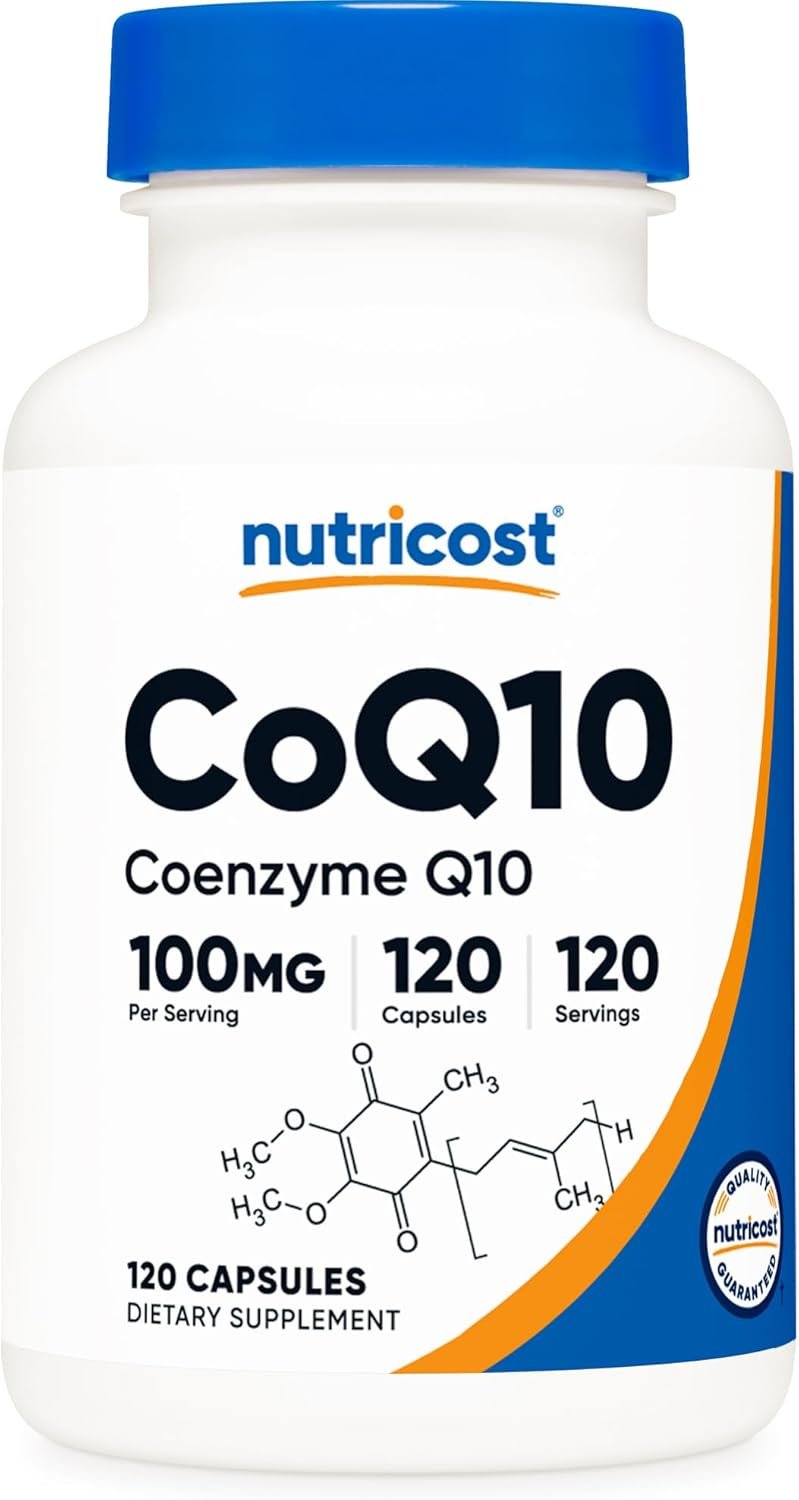 Nutricost CoQ10 100mg, 120 Vegetarian Capsules, 120 Servings – High Absorption, Vegetarian, Non-GMO, Coenzyme Q10