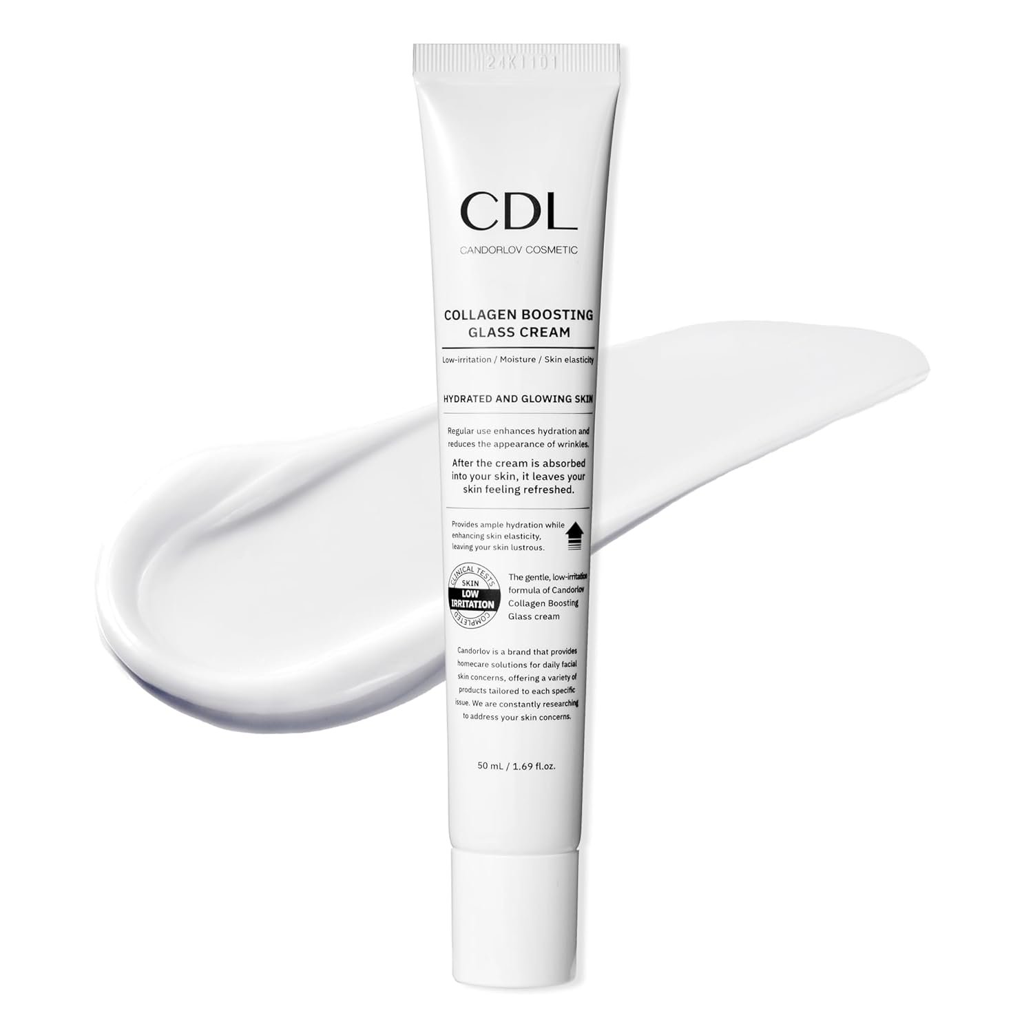 CANDORLOV CDL Collagen Boosting Glass Cream – Glass Skin 72 HR Moisturizer with PDRN & Hyaluronic Acid – Firming, Instant Elasticity Improving Korean Skin Care for All Skin Types, 1.69 fl. oz.